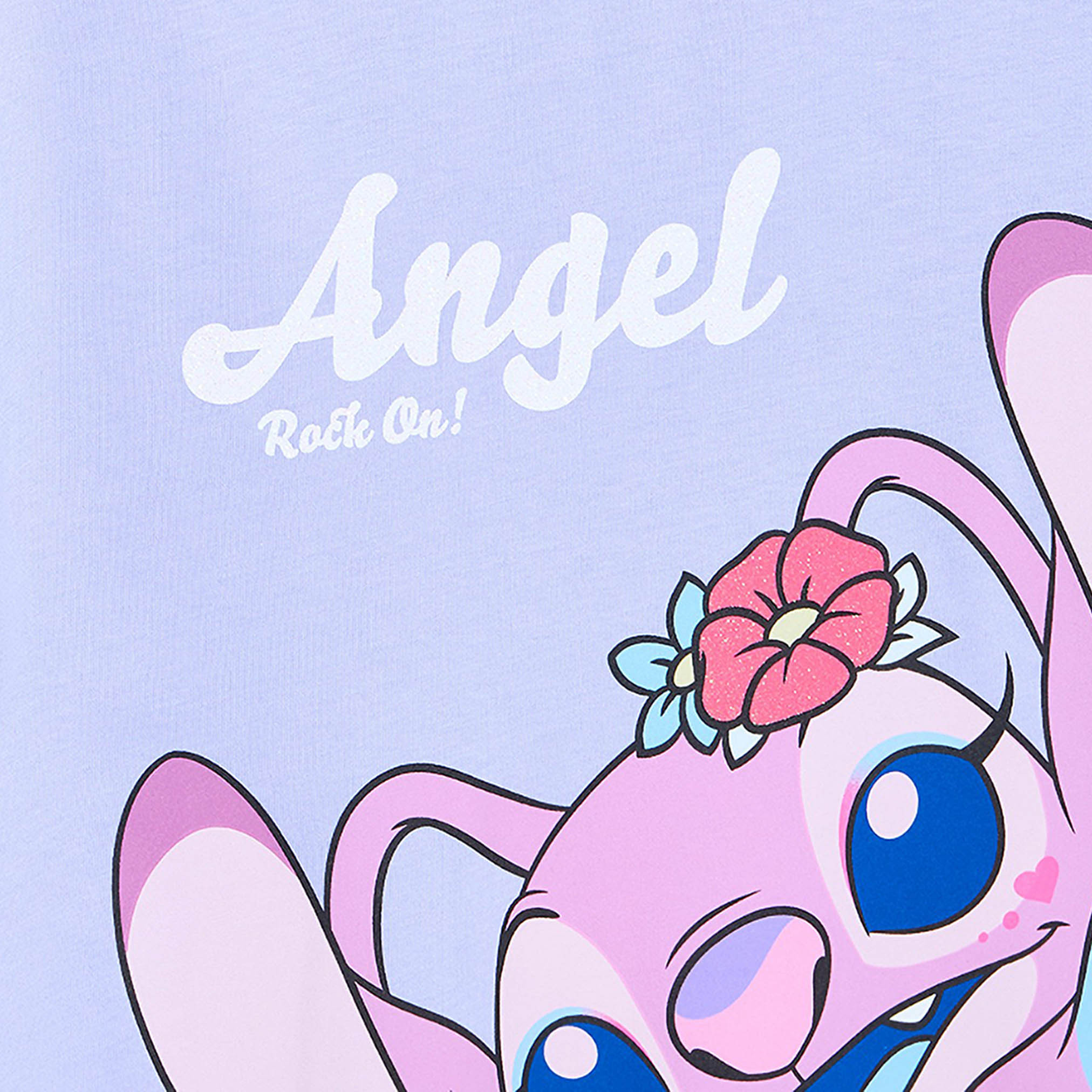 Disney Cotton Round Neck Short Sleeves Shift Dress with Angel Print-girls-clothing-dressesandjumpsuits-image-4