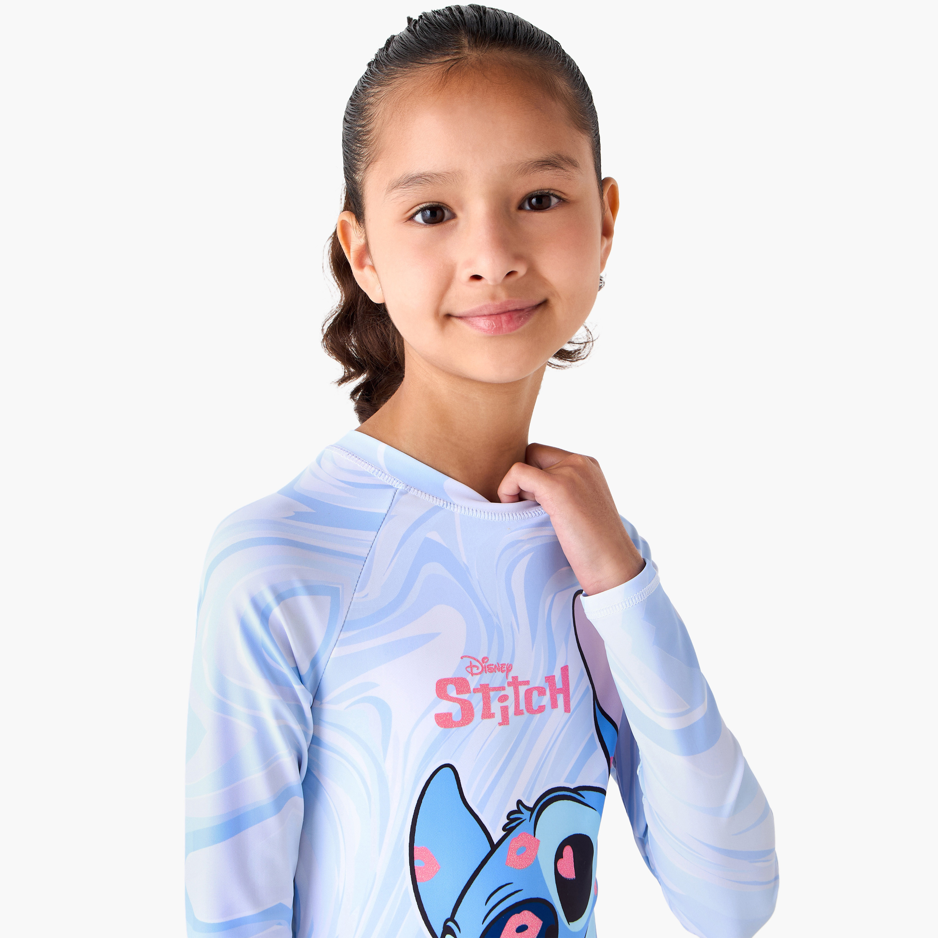 Disney Girls Stitch Print Swimsuit-girls-clothing-sportswear-swimwear-image-4