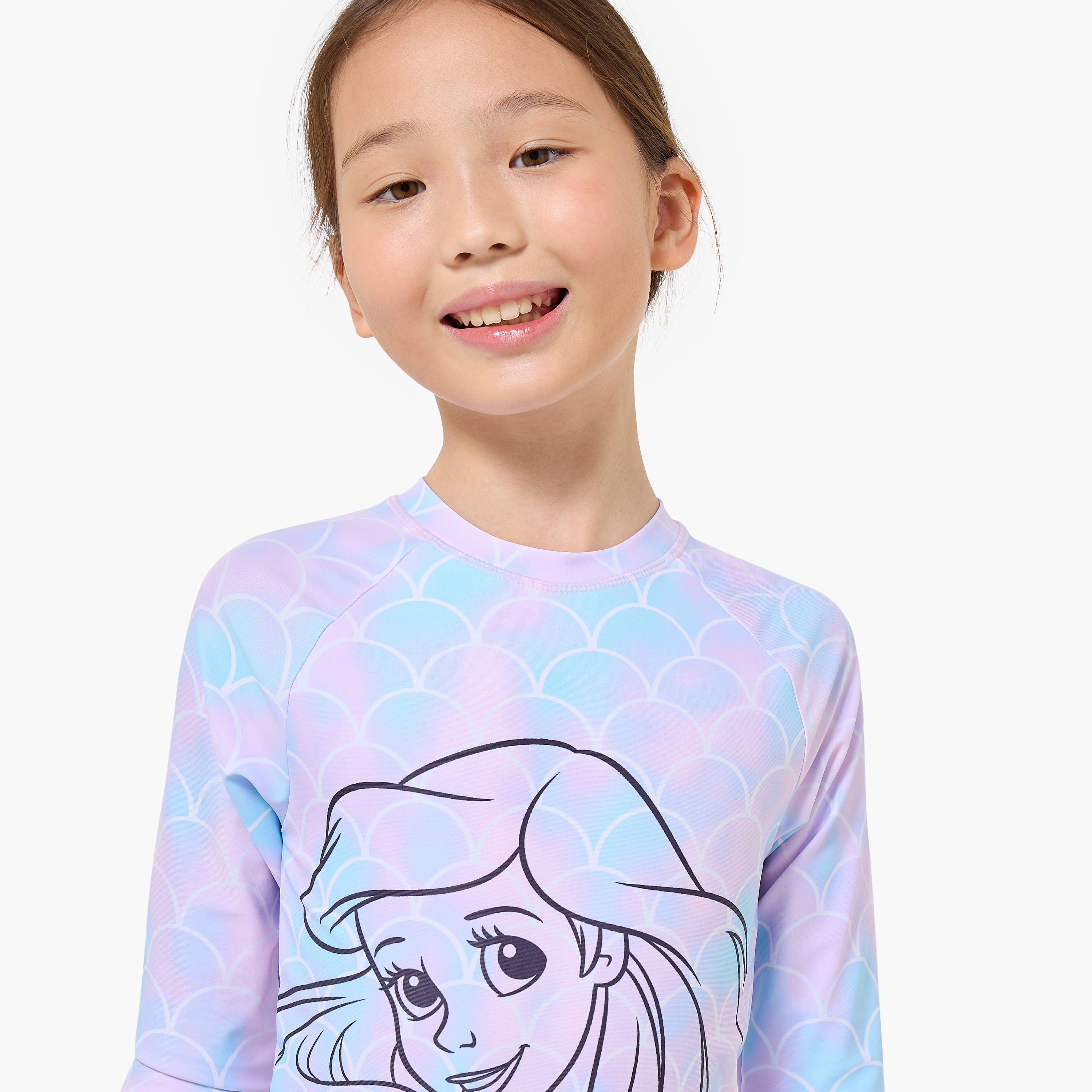 Disney Girls The Little Mermaid Print Swimsuit with Skirt-girls-clothing-sportswear-swimwear-image-5