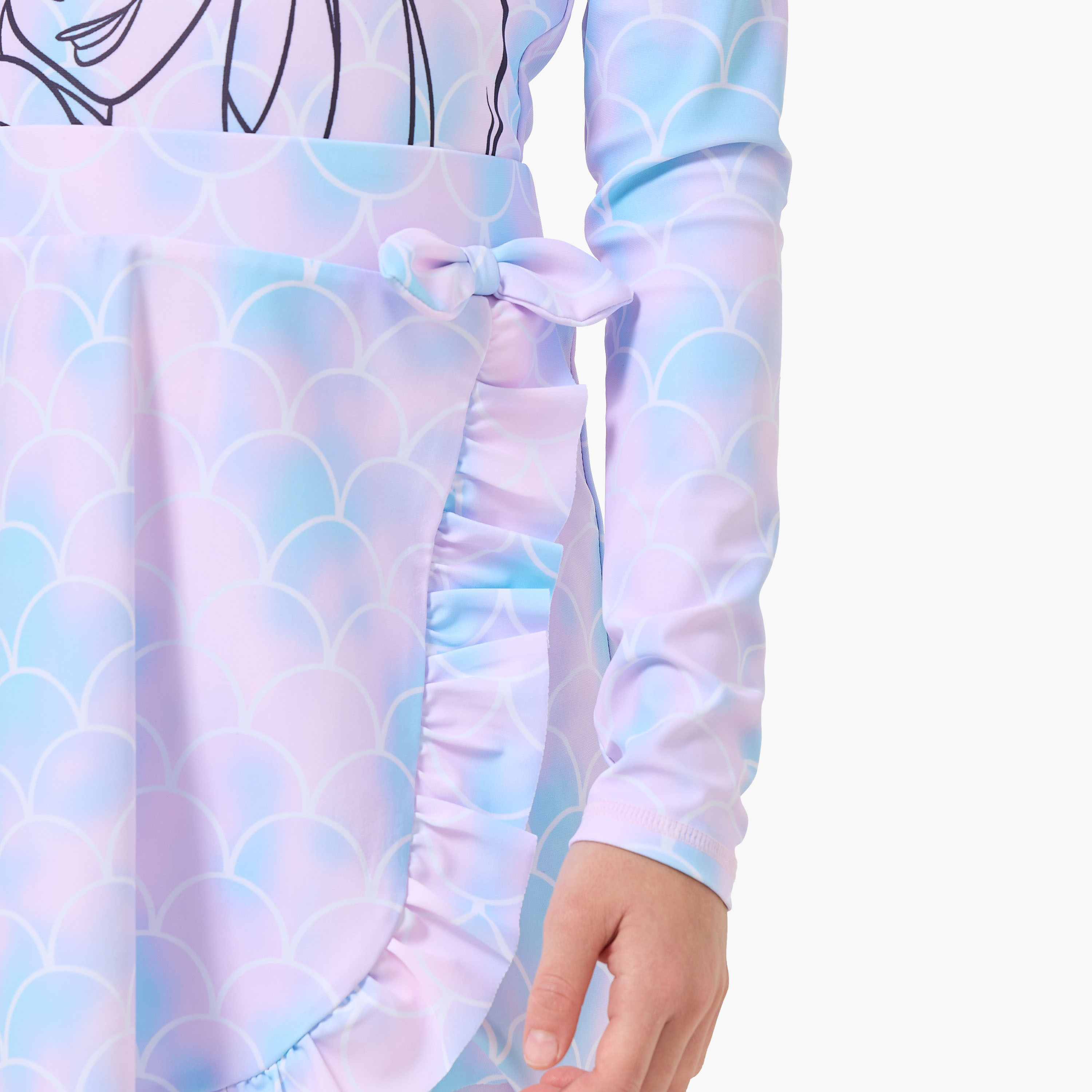 Disney Girls The Little Mermaid Print Swimsuit with Skirt-girls-clothing-sportswear-swimwear-image-7