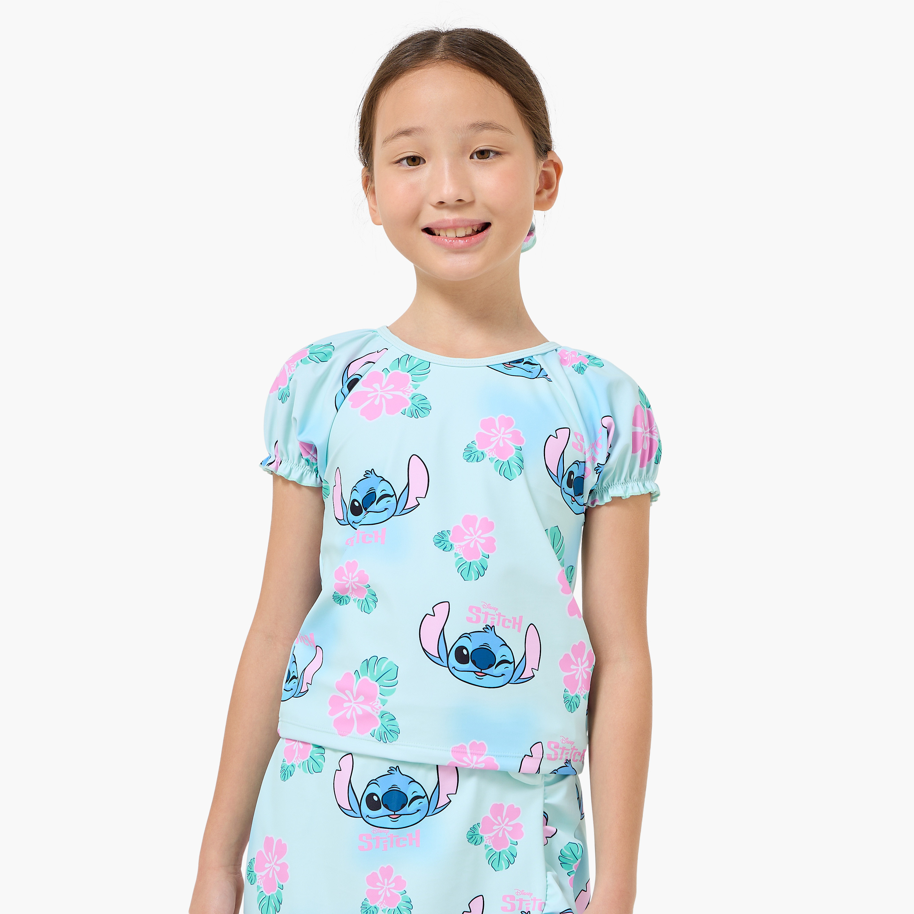 Set of 2 Disney Girls Stitch Print Swimwear Set-girls-clothing-sportswear-swimwear-image-2