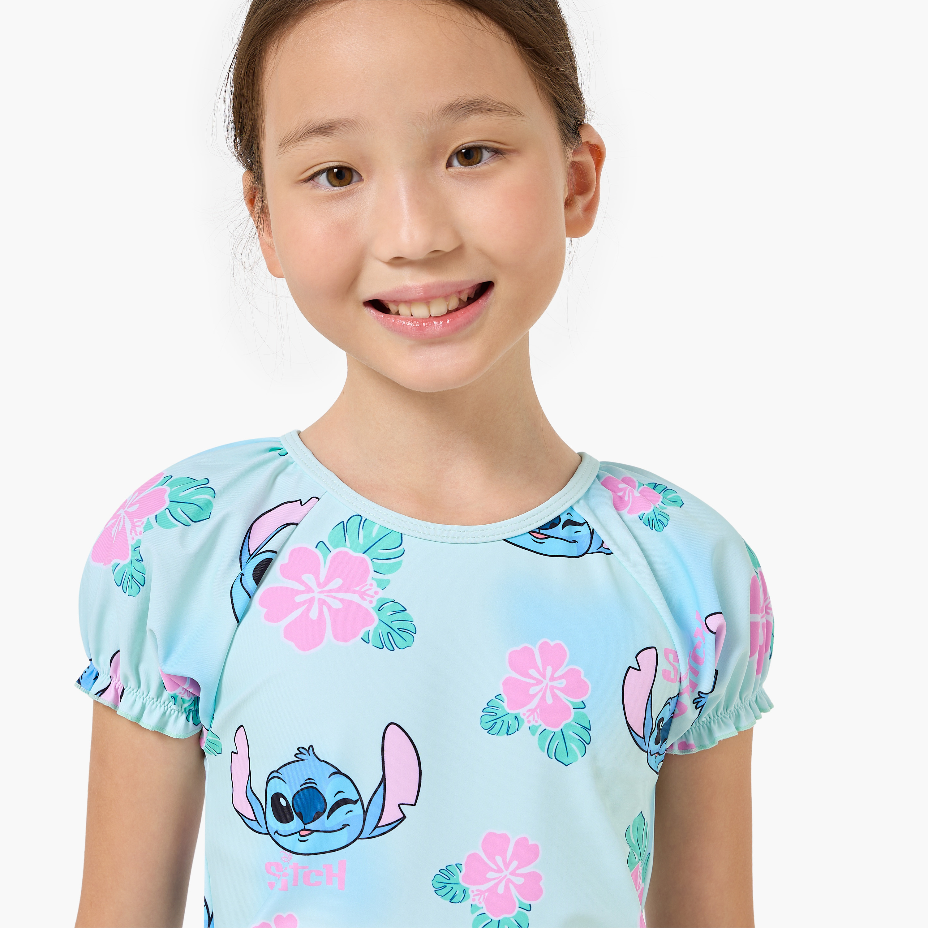 Set of 2 Disney Girls Stitch Print Swimwear Set-girls-clothing-sportswear-swimwear-image-5
