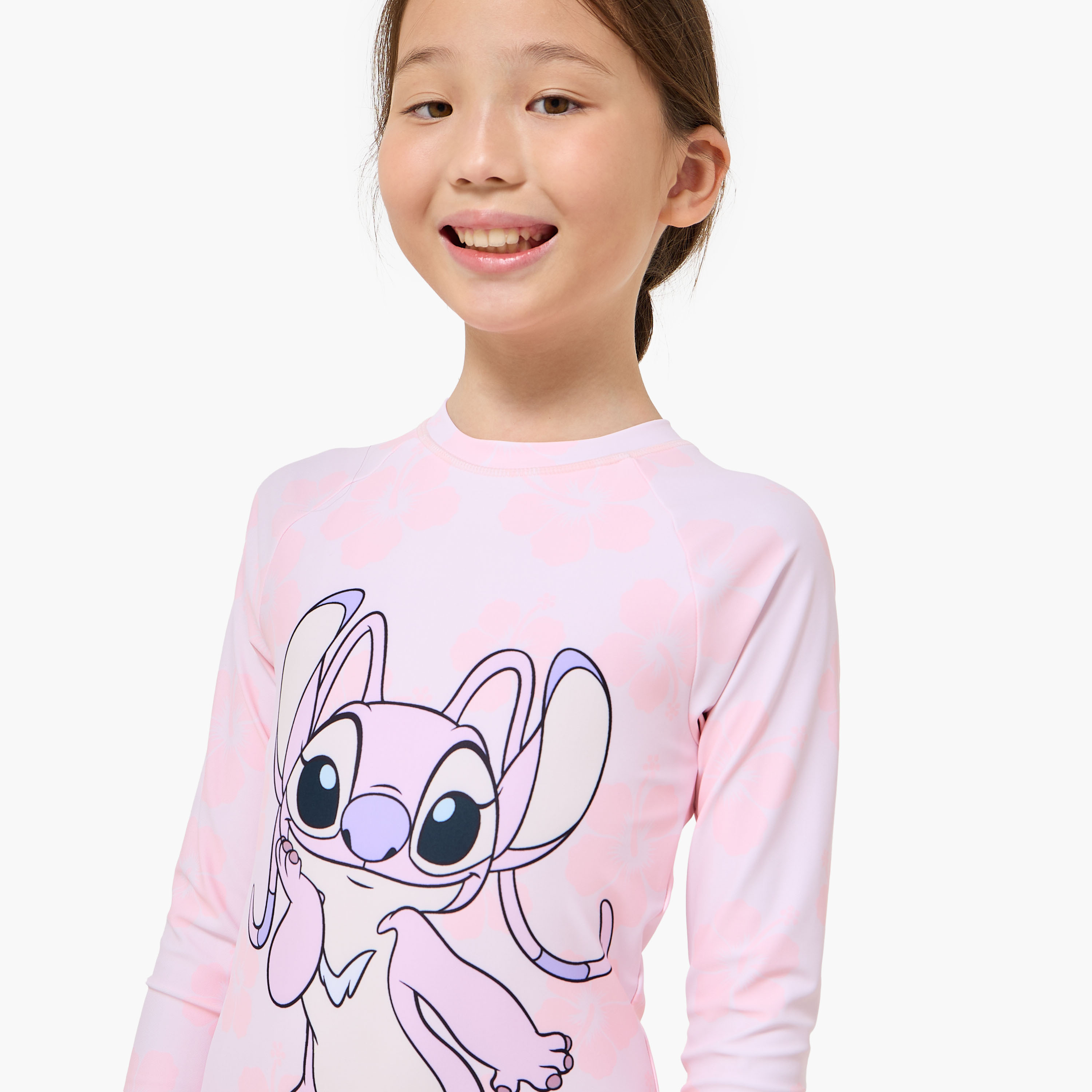 Disney Girls Angel Print Swimsuit-girls-clothing-sportswear-swimwear-image-4