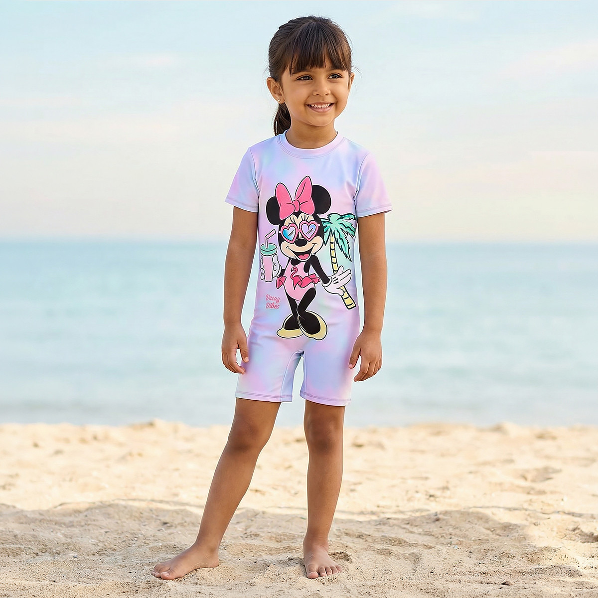 Disney Girls Minnie Mouse Print Swimsuit-sports-girls-clothing-swimwear-image-1