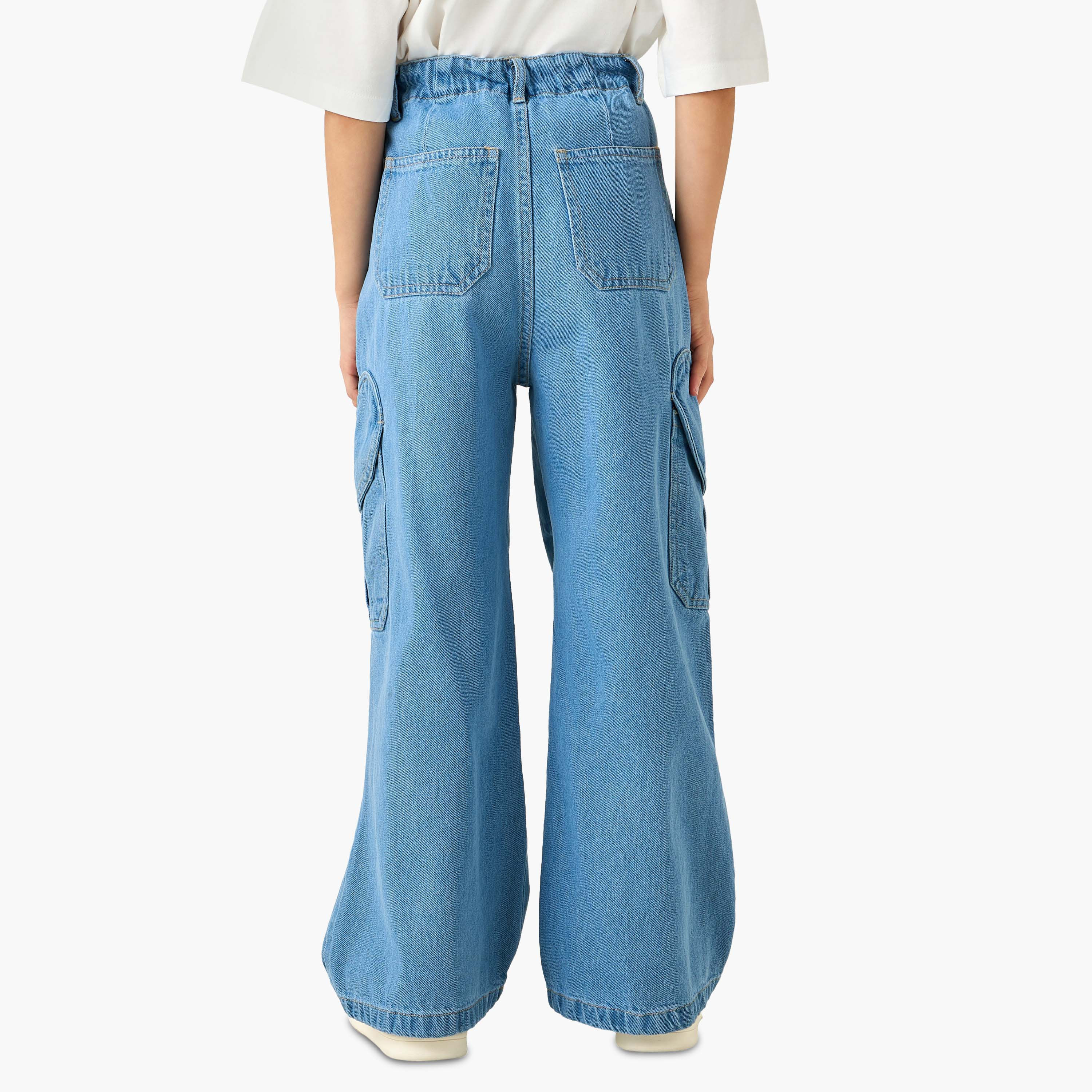 Disney High Waist Jeans with Stitch and Angel Applique-girls-clothing-bottoms-jeansandjeggings-image-3