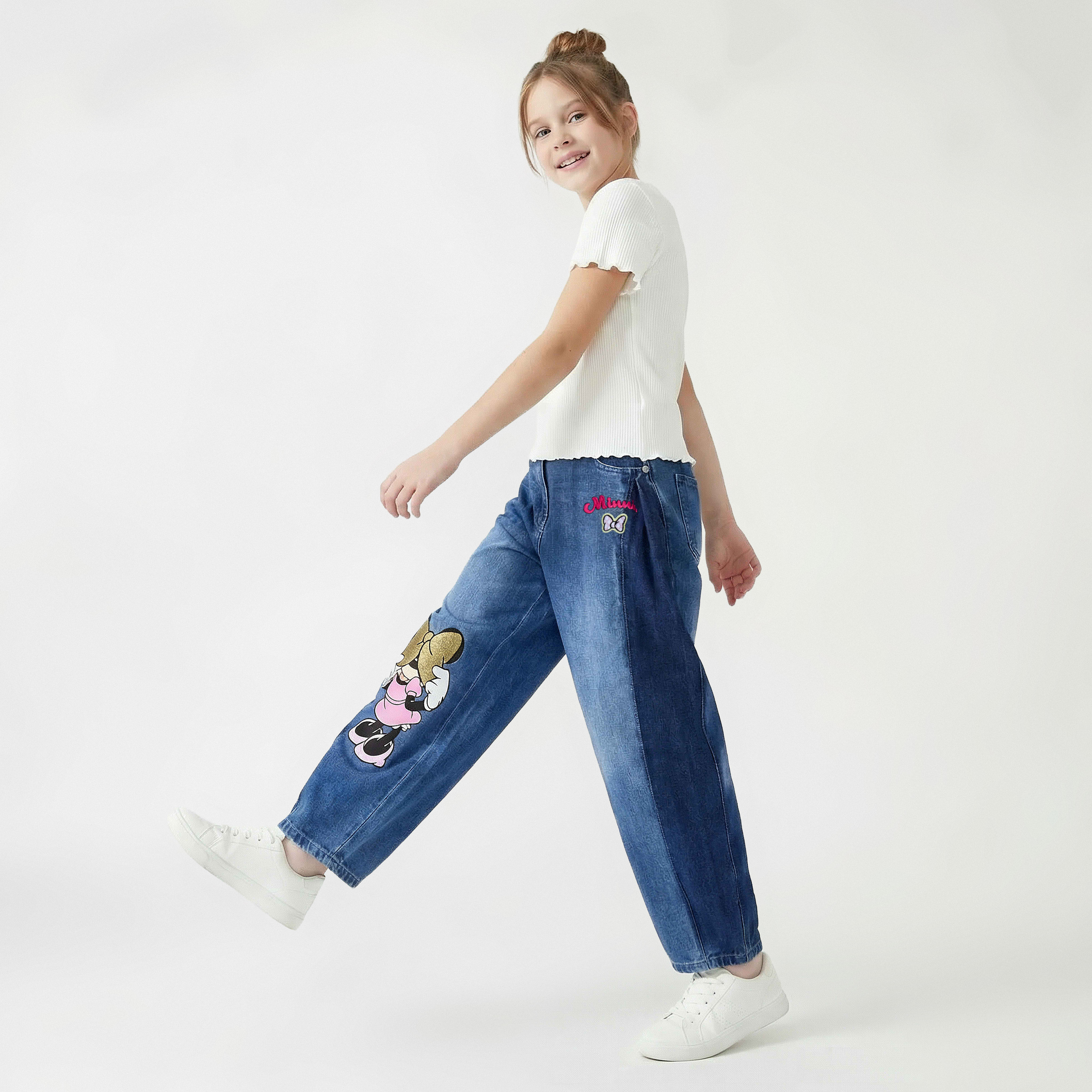 Disney Mid Rise Jeans with Minnie Mouse Print-girls-clothing-bottoms-jeansandjeggings-image-2