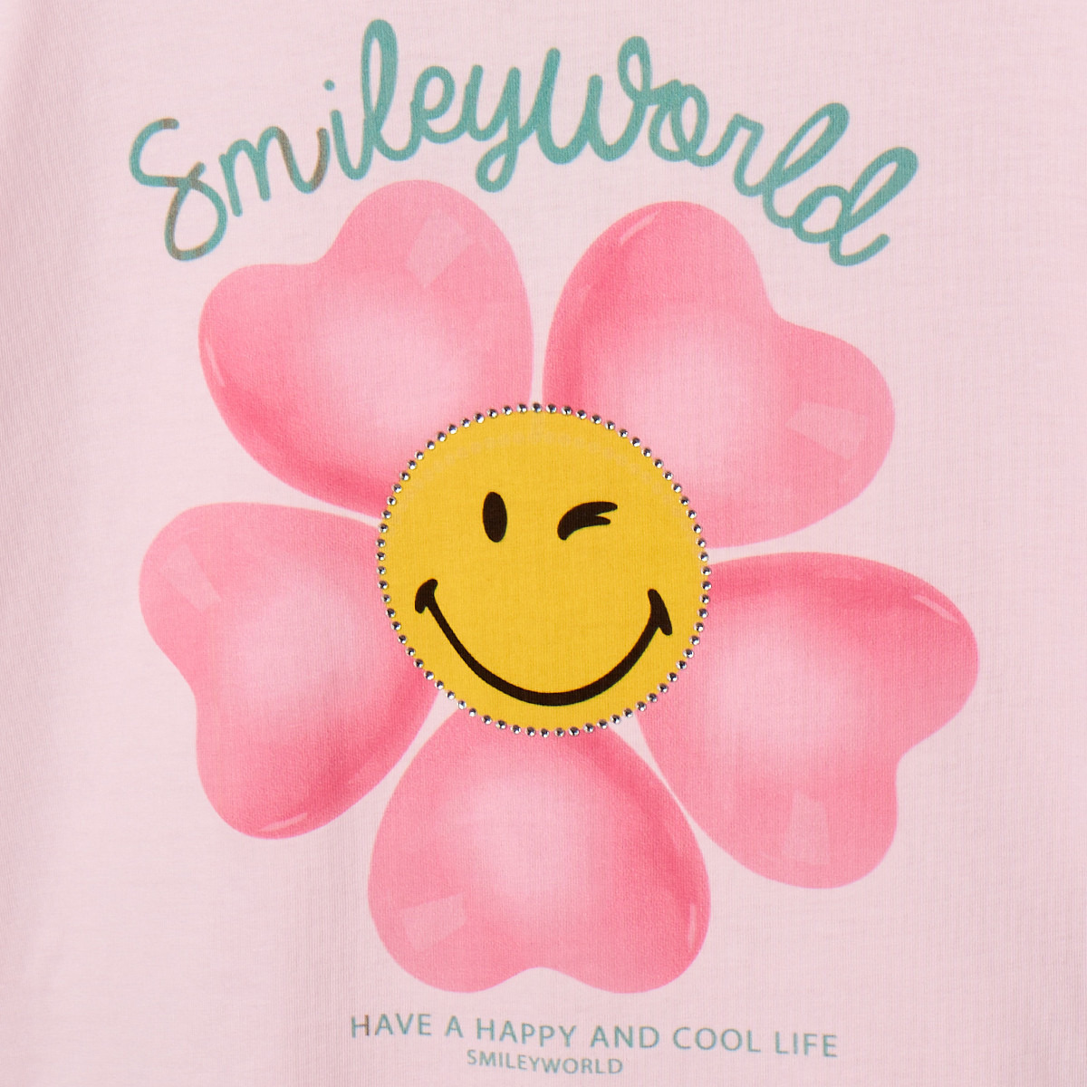 Smiley World Crew Neck Short Sleeves T-shirt with Graphic Print-girls-clothing-tshirts-image-4