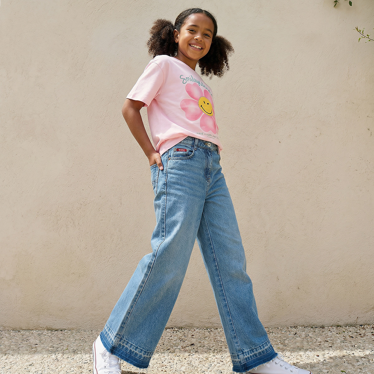 Smiley World Crew Neck Short Sleeves T-shirt with Graphic Print-girls-clothing-tshirts-image-5