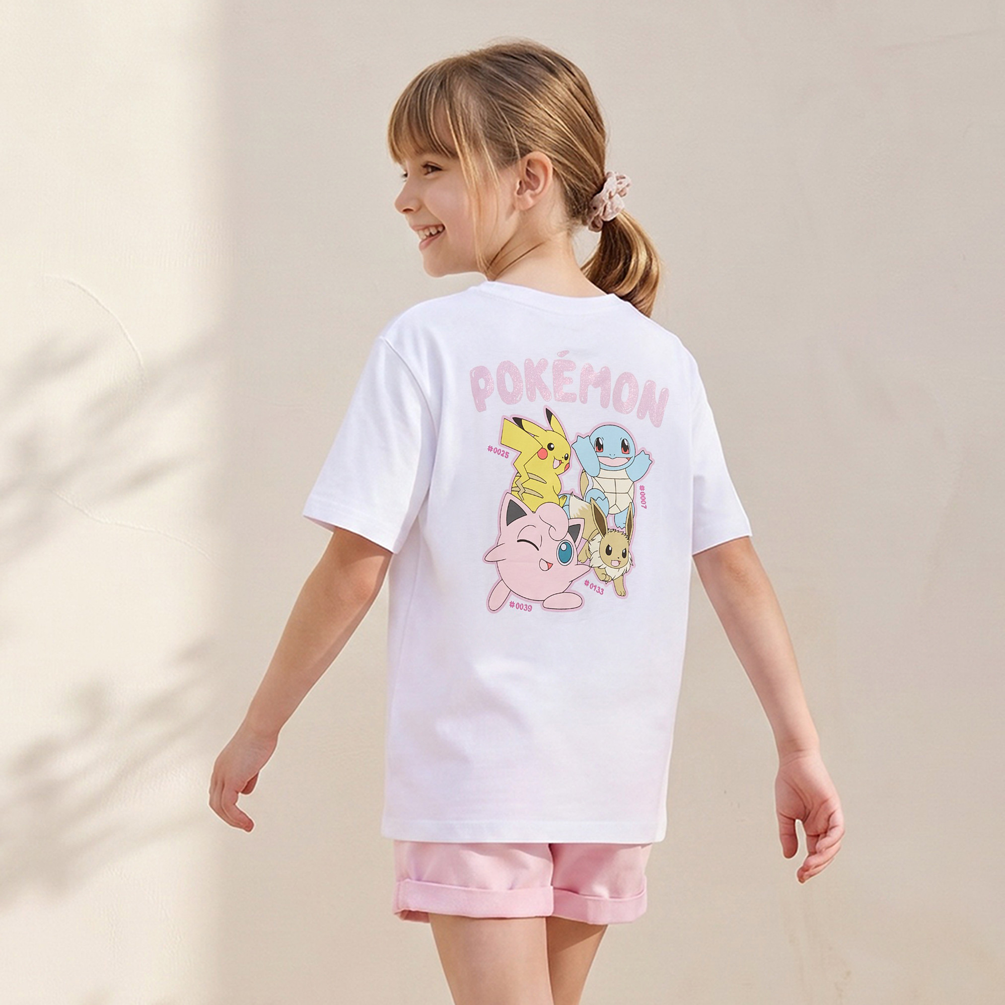 Pokemon Crew Neck Short Sleeves T-shirt with Pokemon Print-girls-clothing-tshirts-image-1