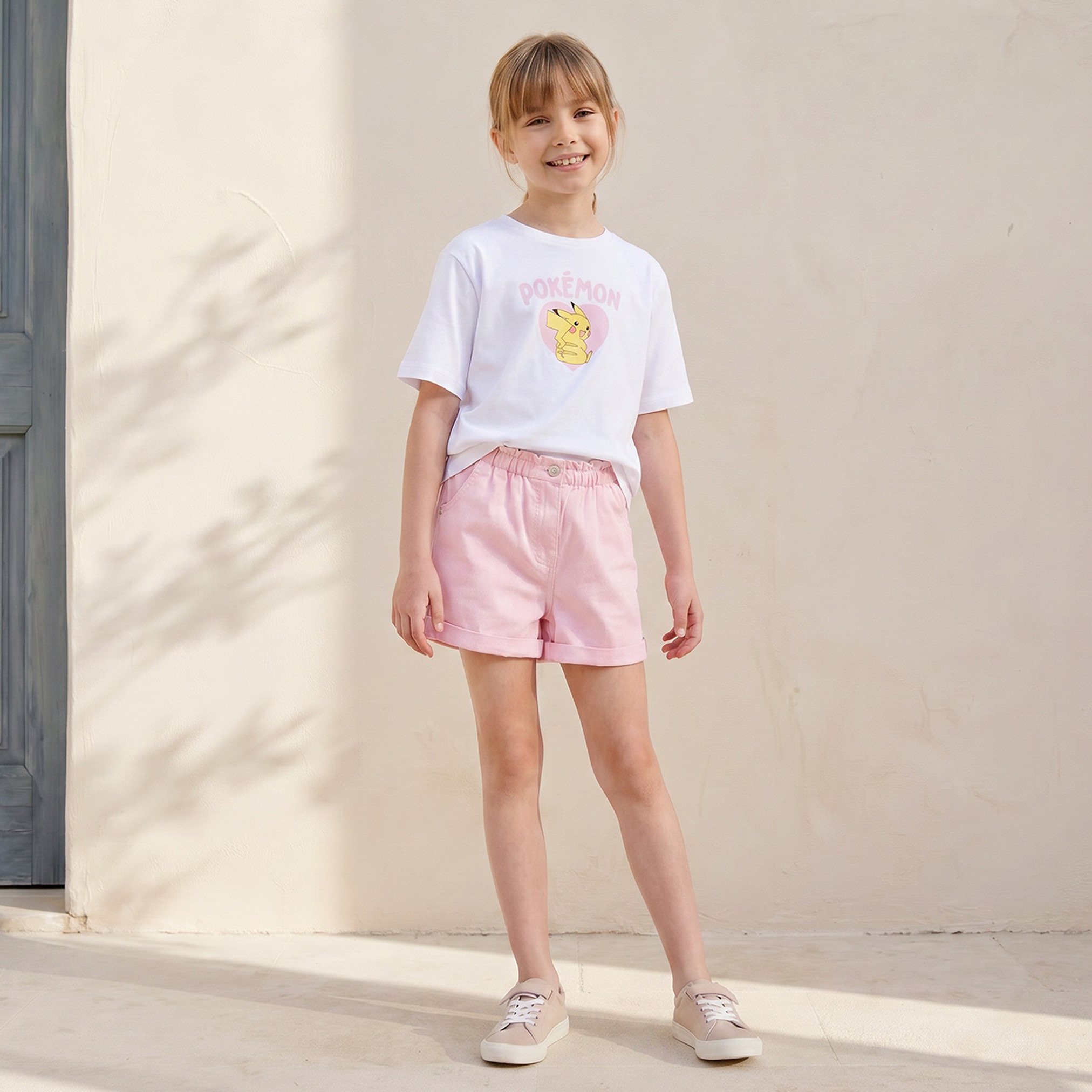 Pokemon Crew Neck Short Sleeves T-shirt with Pokemon Print-girls-clothing-tshirts-image-5