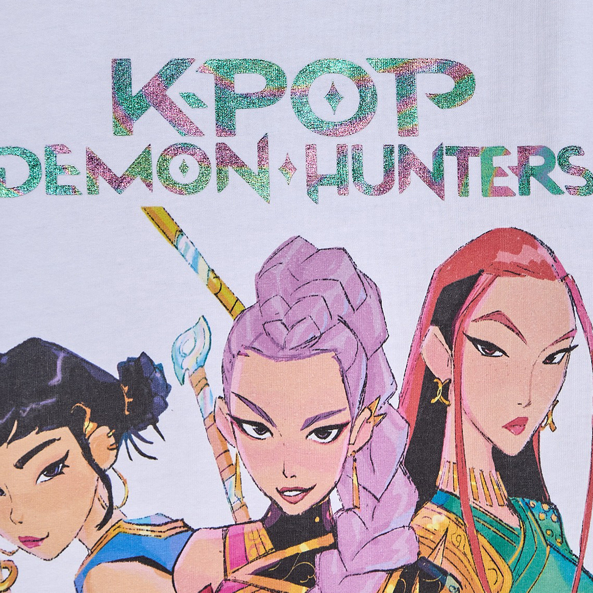 Netflix Crew Neck Short Sleeves T-shirt with K-Pop Demon Hunters Print-girls-clothing-tshirts-image-4