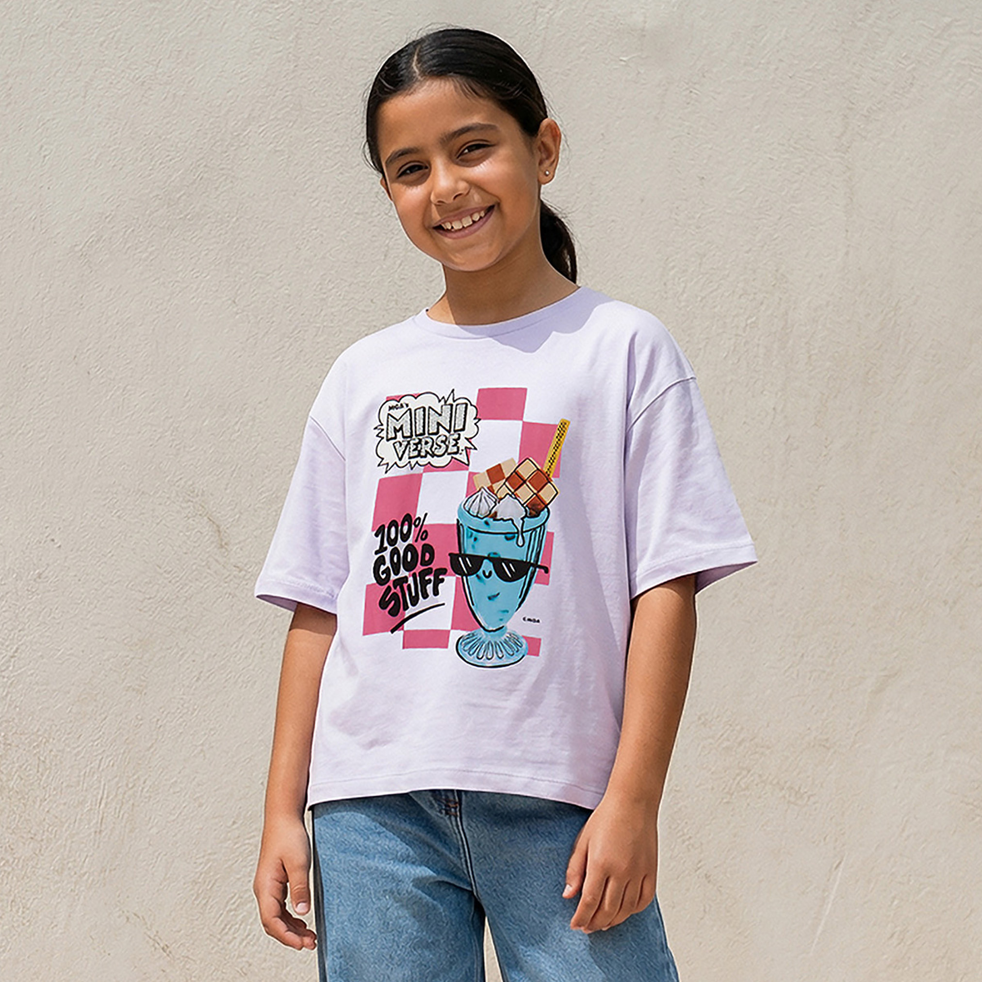 Crew Neck Short Sleeves T-shirt with Graphic Print-girls-clothing-tshirts-image-1