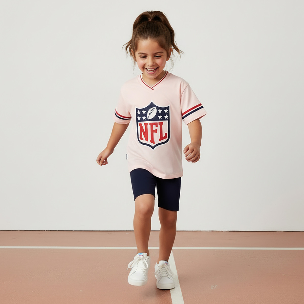 NFL V-neck Short Sleeves T-shirt with Logo Print-girls-clothing-tshirts-image-2