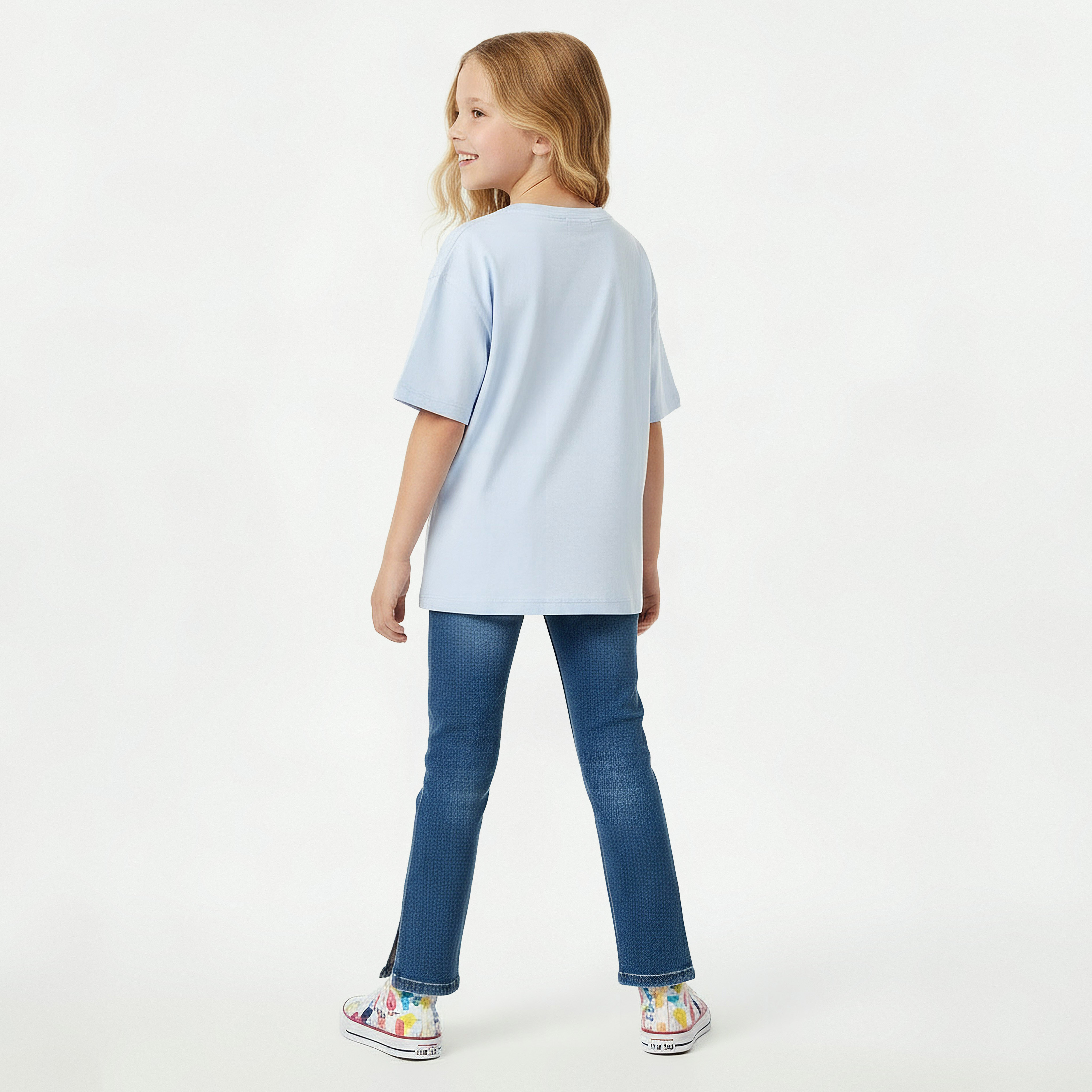 Crew Neck Short Sleeves T-shirt with Powerpuff Girls Print-girls-clothing-tshirts-image-3