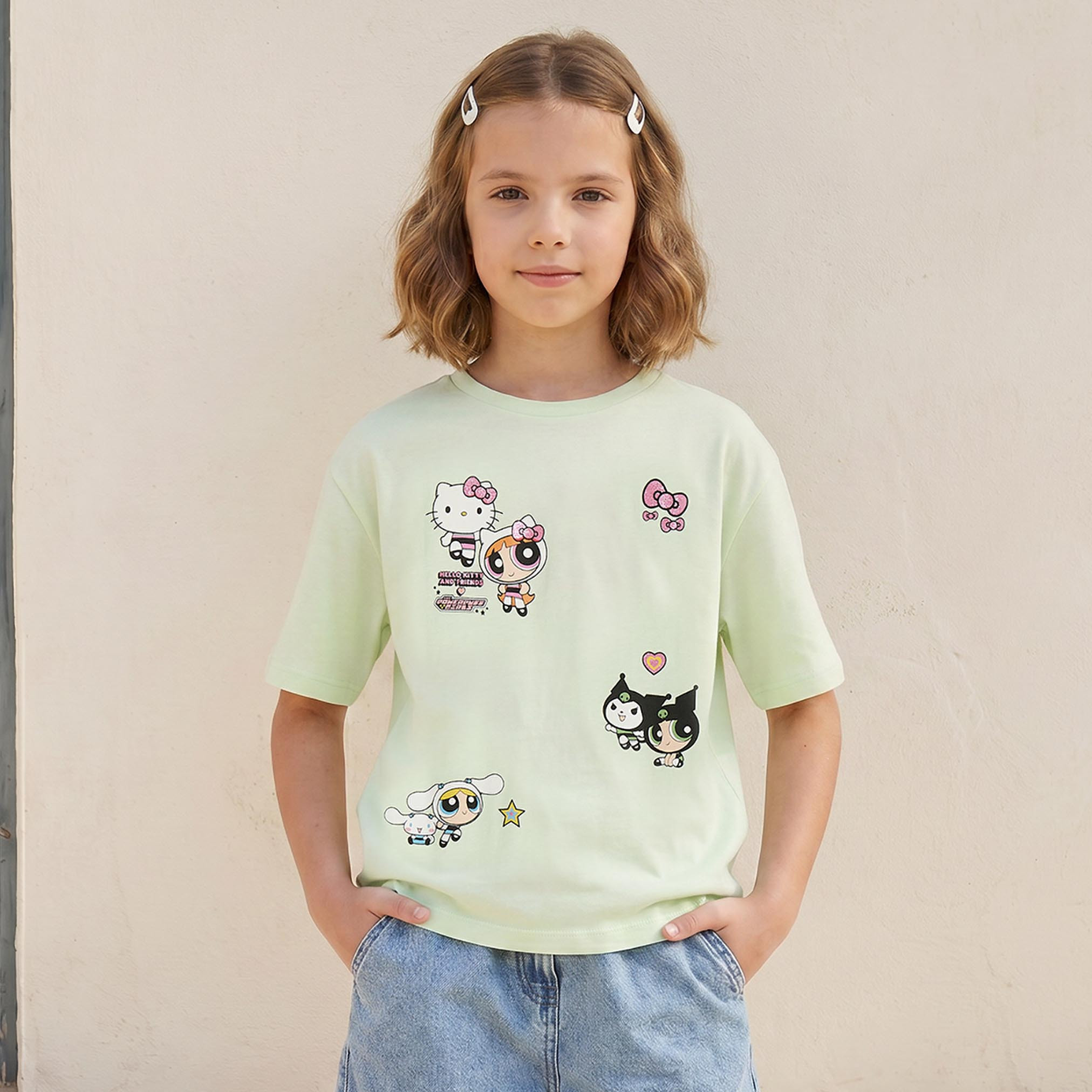 تيشيرت برقبة ضيقة وأكمام قصيرة وطبعات-girls-clothing-tshirts-image-1
