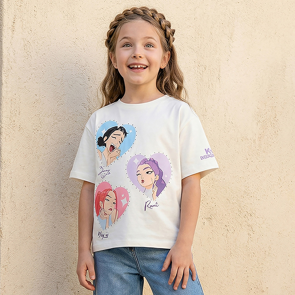 Netflix Crew Neck Short Sleeves T-shirt with KPop Demon Hunters Print-girls-clothing-tshirts-image-1