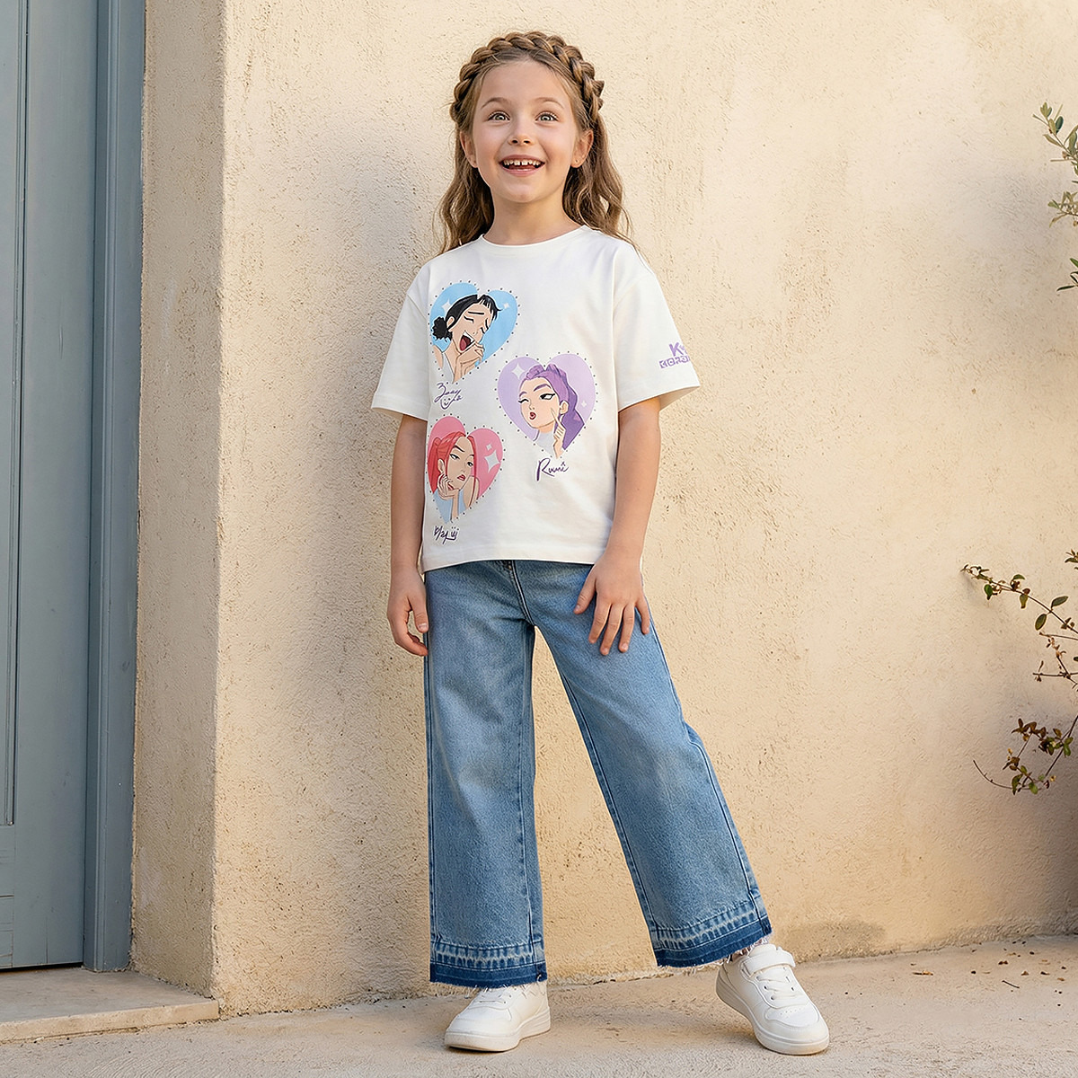 Netflix Crew Neck Short Sleeves T-shirt with KPop Demon Hunters Print-girls-clothing-tshirts-image-2