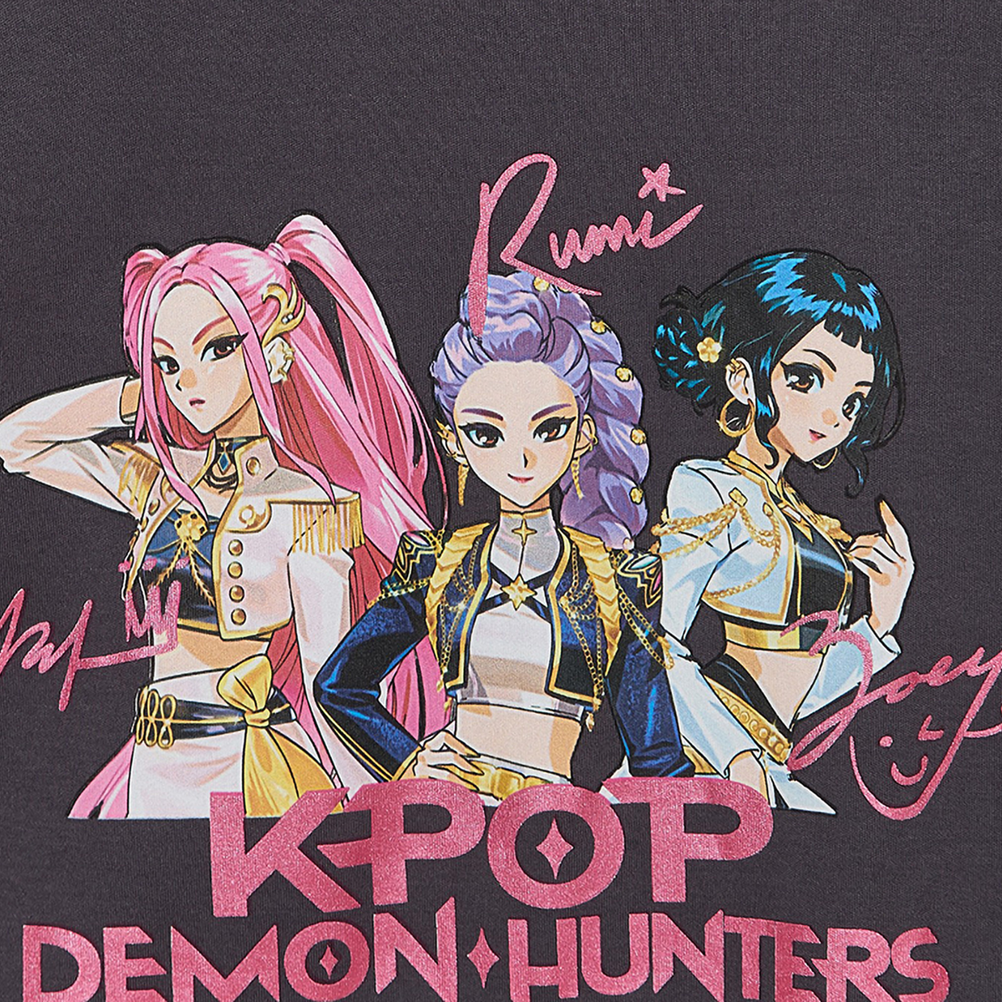 Netflix Round Neck Short Sleeves T-shirt with KPop Demon Hunters Print-girls-clothing-tshirts-image-4