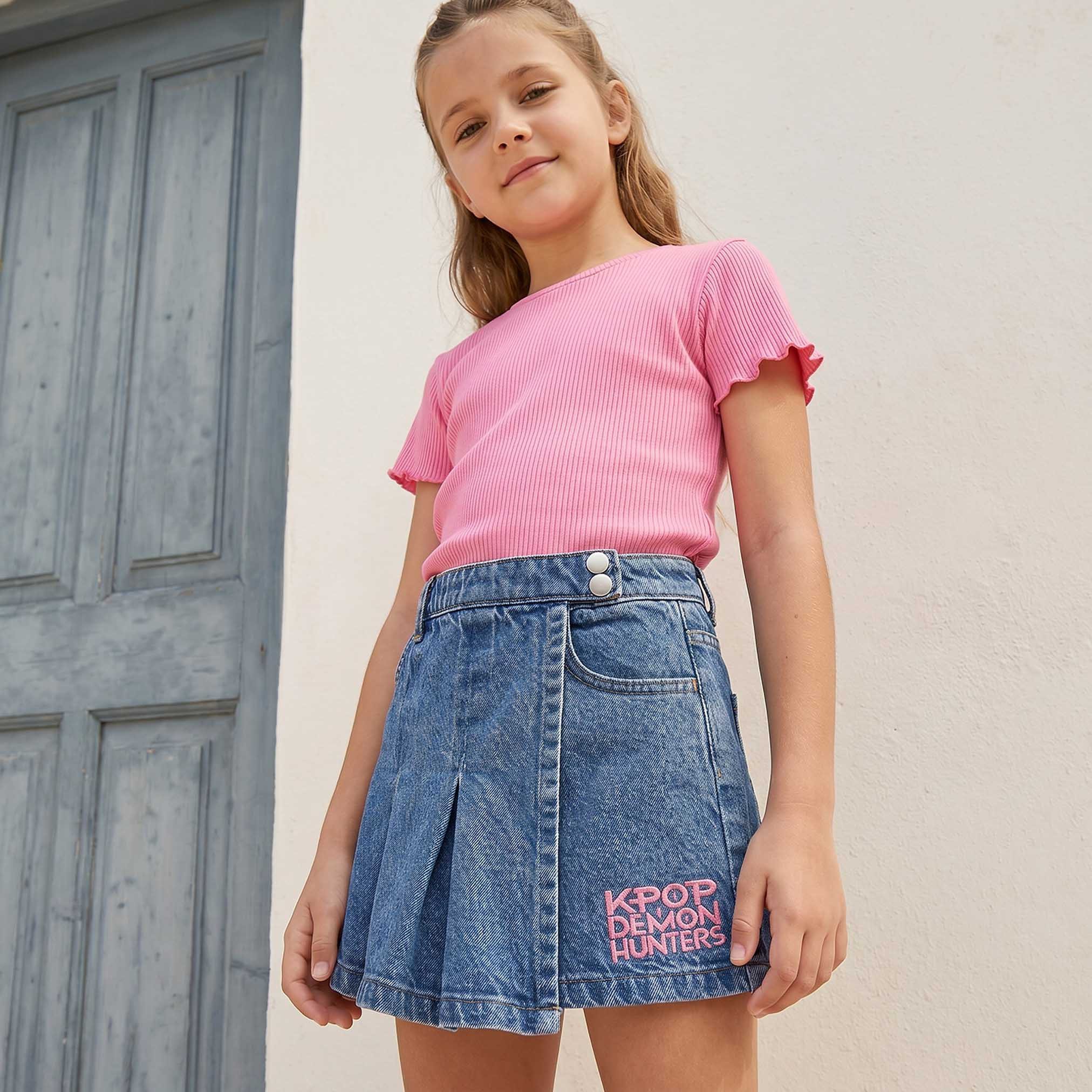 Netflix Above Knee Skorts with KPop Demon Hunter Print-girls-clothing-bottoms-skirts-image-5