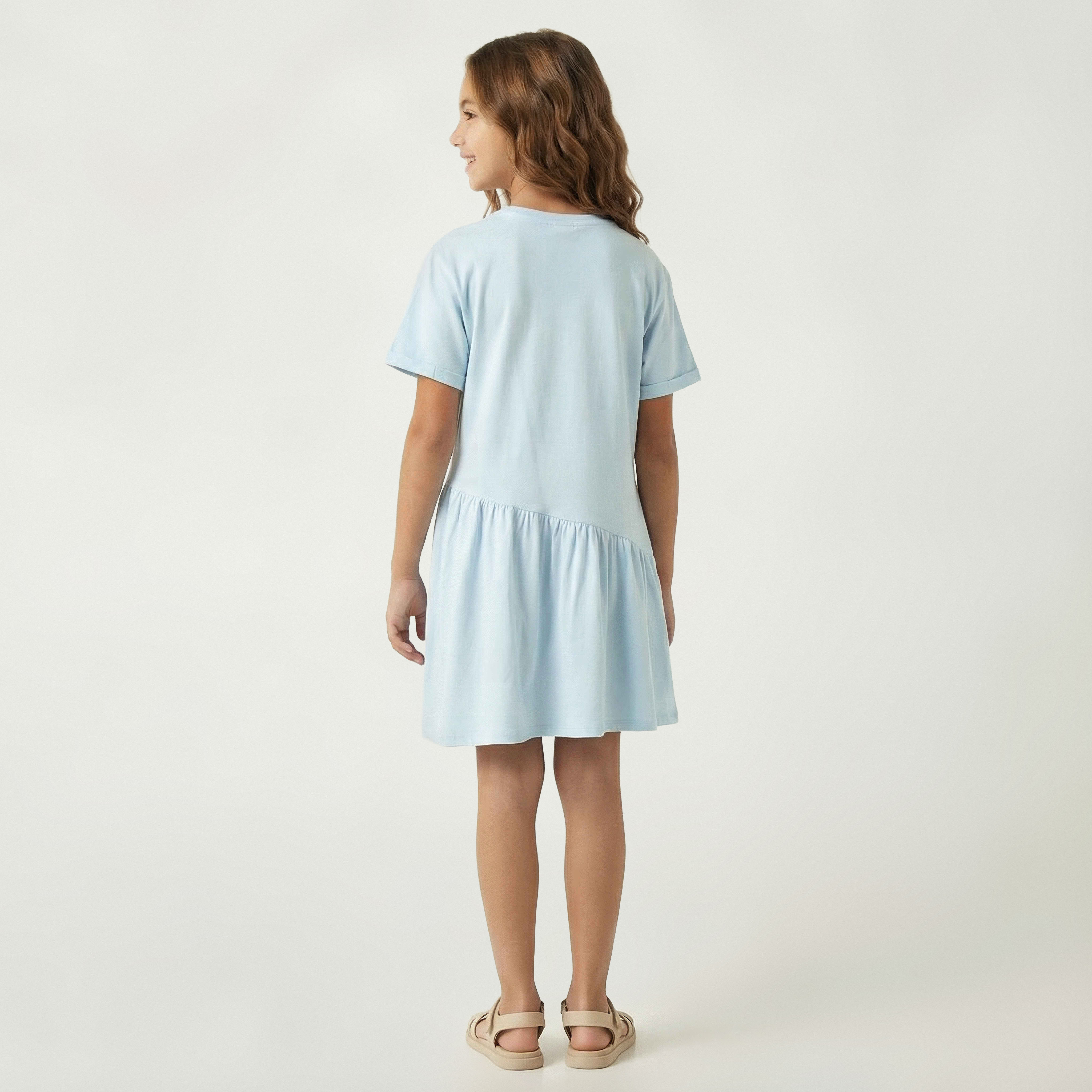 فستان بياقة مستديرة وأكمام قصيرة وطبعات فتيات القوة-girls-clothing-dressesandjumpsuits-image-3