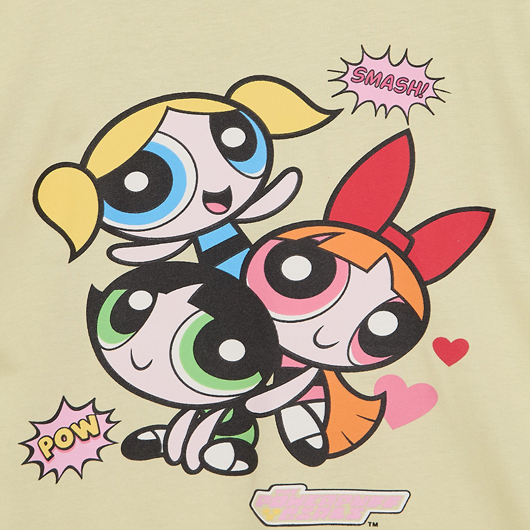 Round Neck Short Sleeves Knee Length T-shirt Dress with Powerpuff Girls Print-girls-clothing-dressesandjumpsuits-image-4
