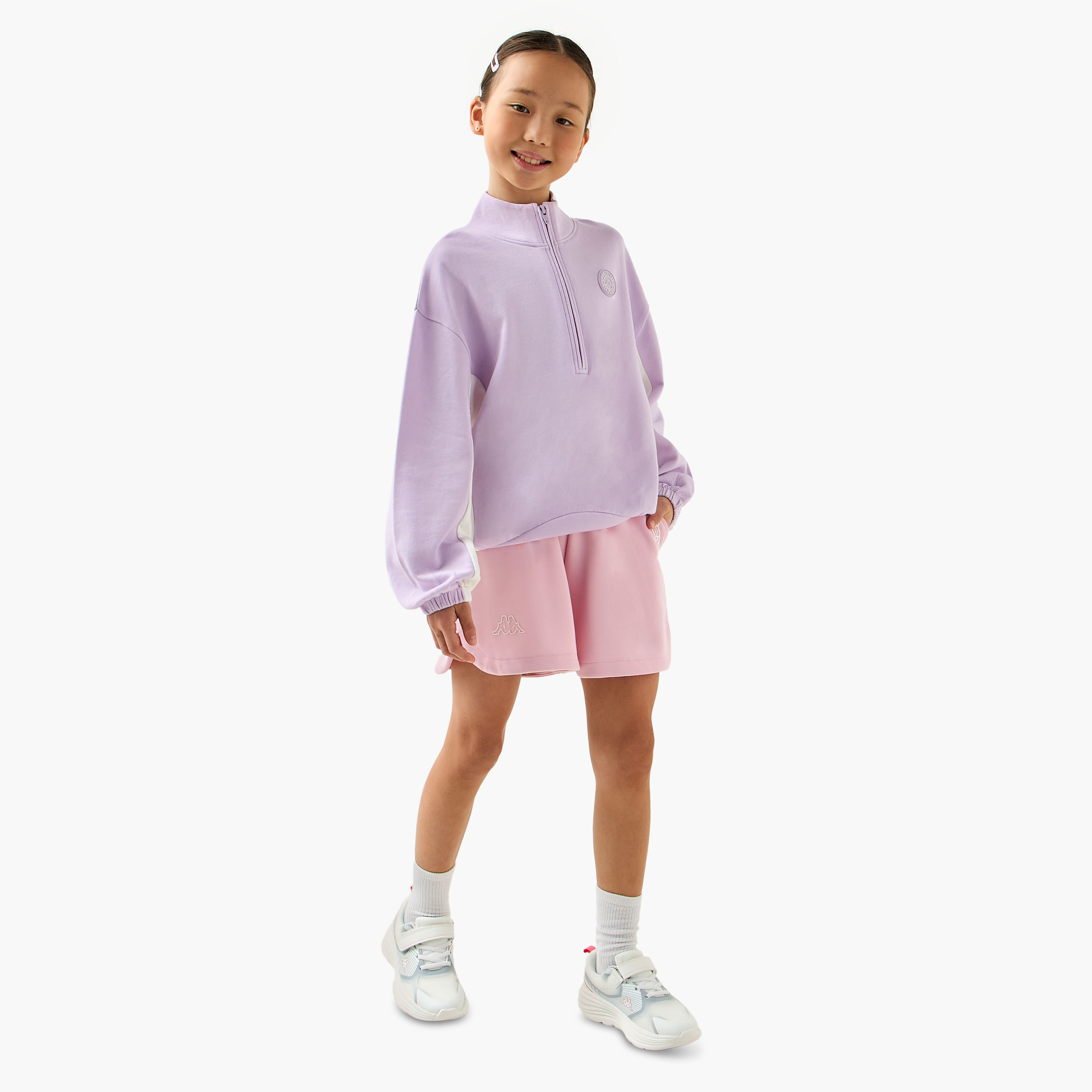 سويت شيرت بياقة عالية مع سحاب من كابا-sports-girls-clothing-tops-image-2