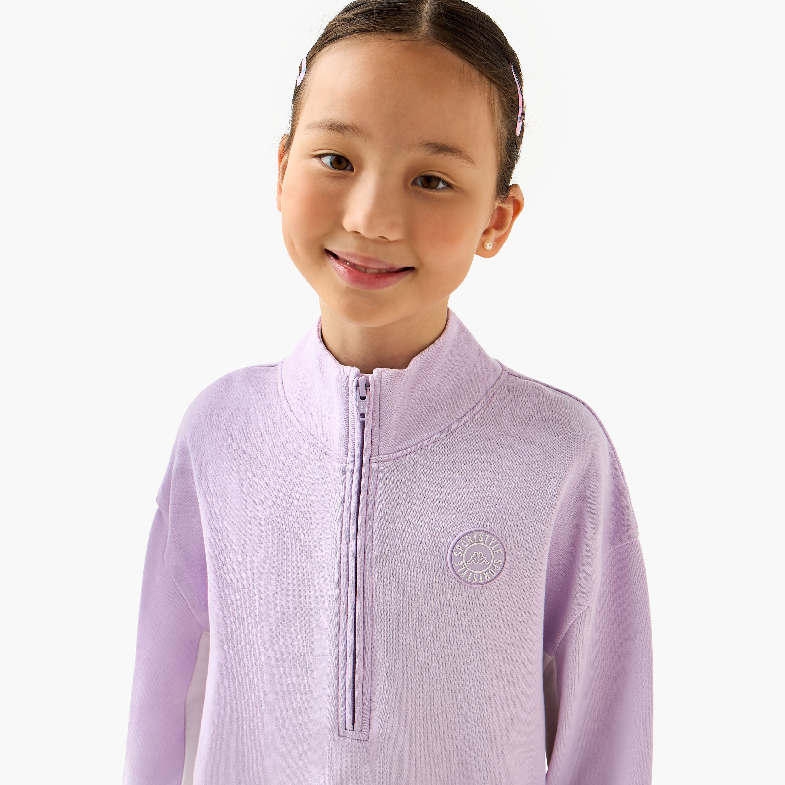 سويت شيرت بياقة عالية مع سحاب من كابا-sports-girls-clothing-tops-image-4