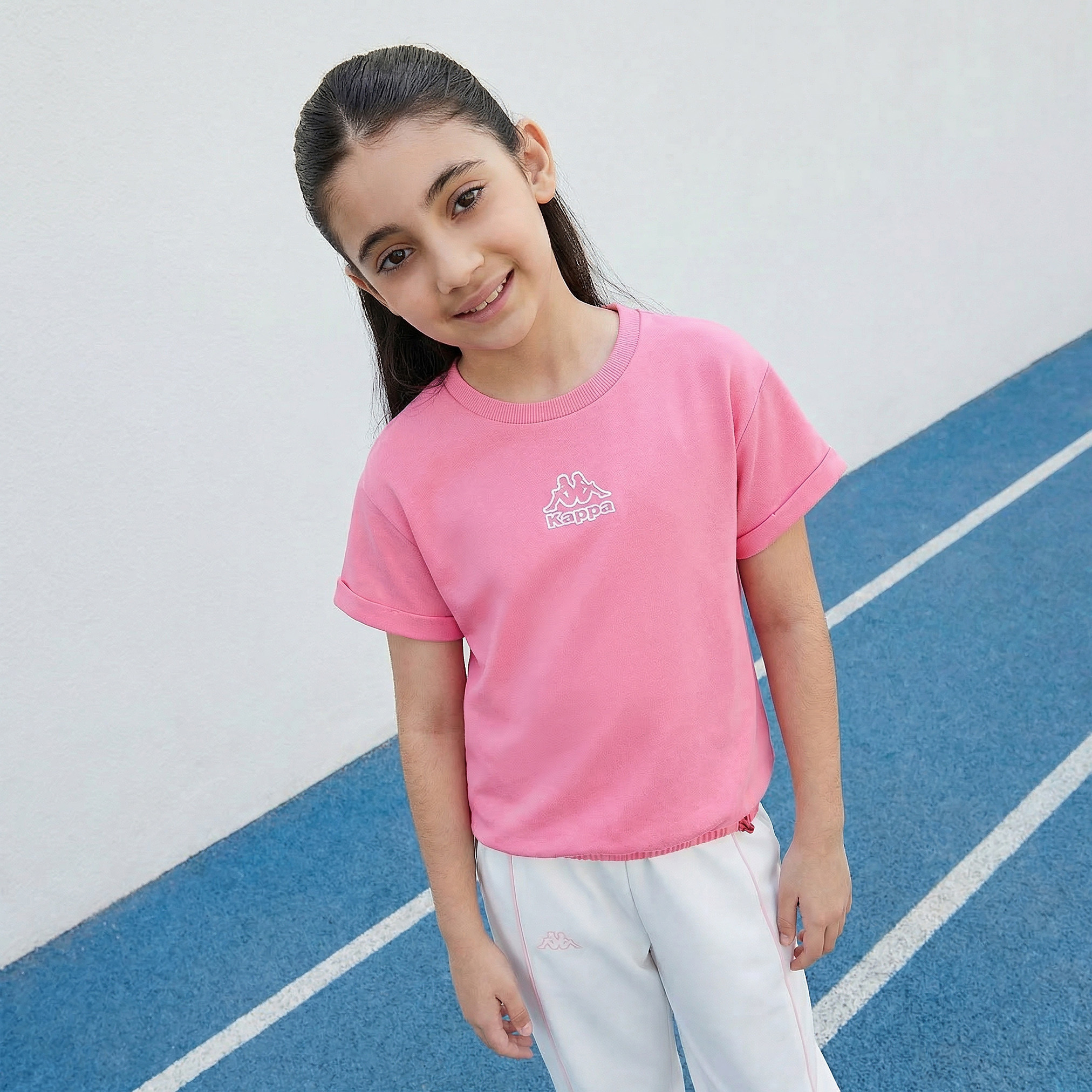 Kappa Crew Neck Short Sleeves T-shirt with Logo Print-girls-clothing-tshirts-image-1