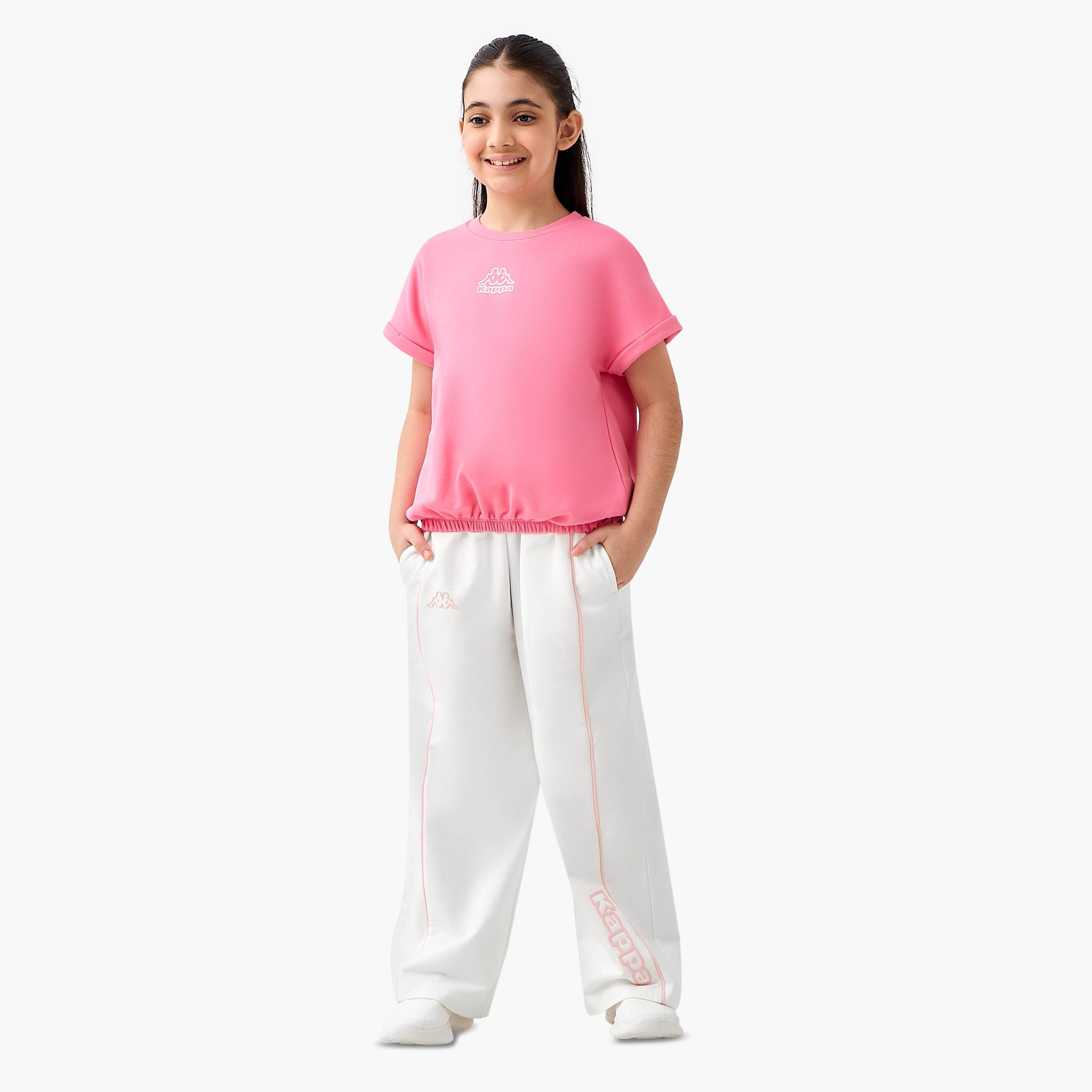 Kappa Crew Neck Short Sleeves T-shirt with Logo Print-girls-clothing-tshirts-image-2