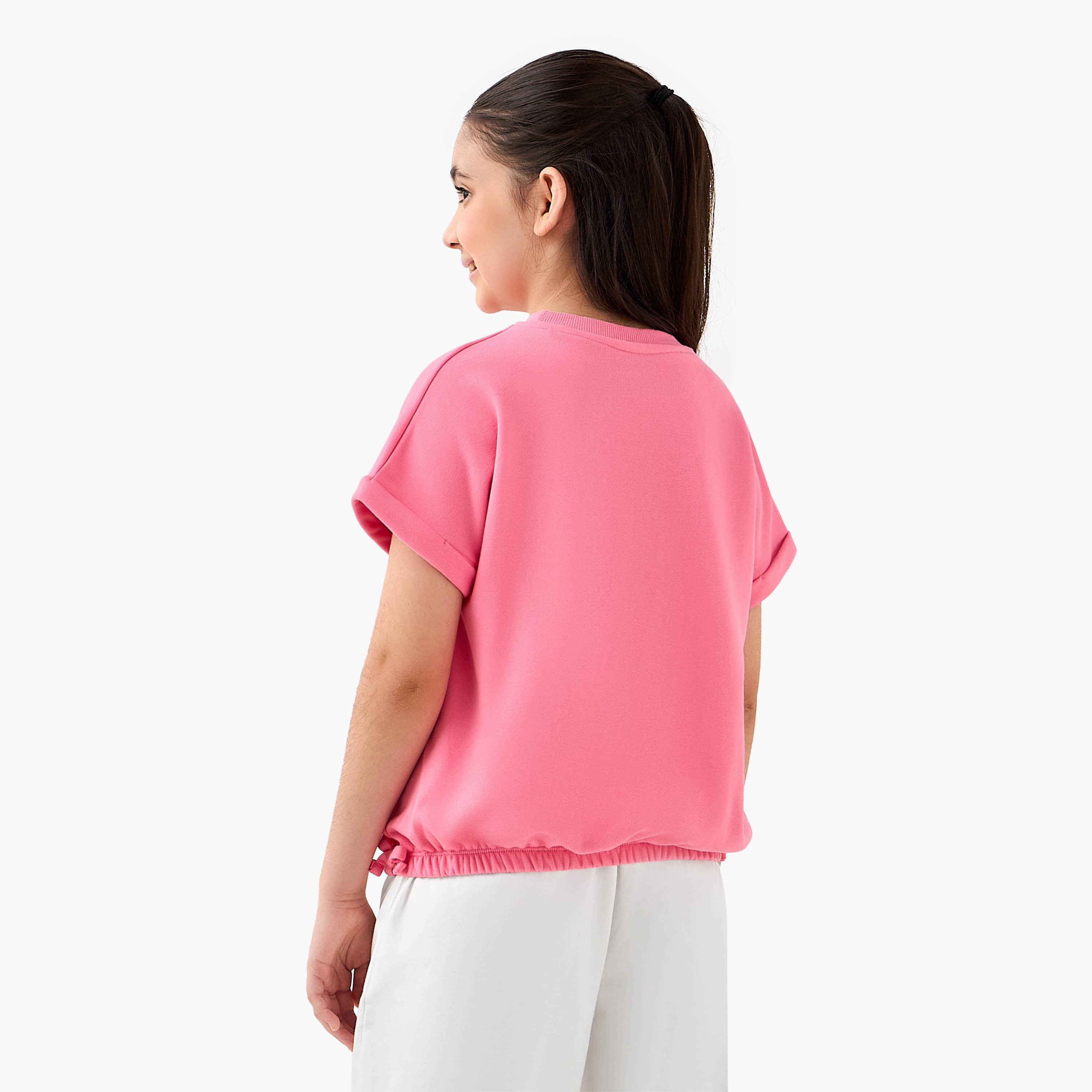 Kappa Crew Neck Short Sleeves T-shirt with Logo Print-girls-clothing-tshirts-image-3