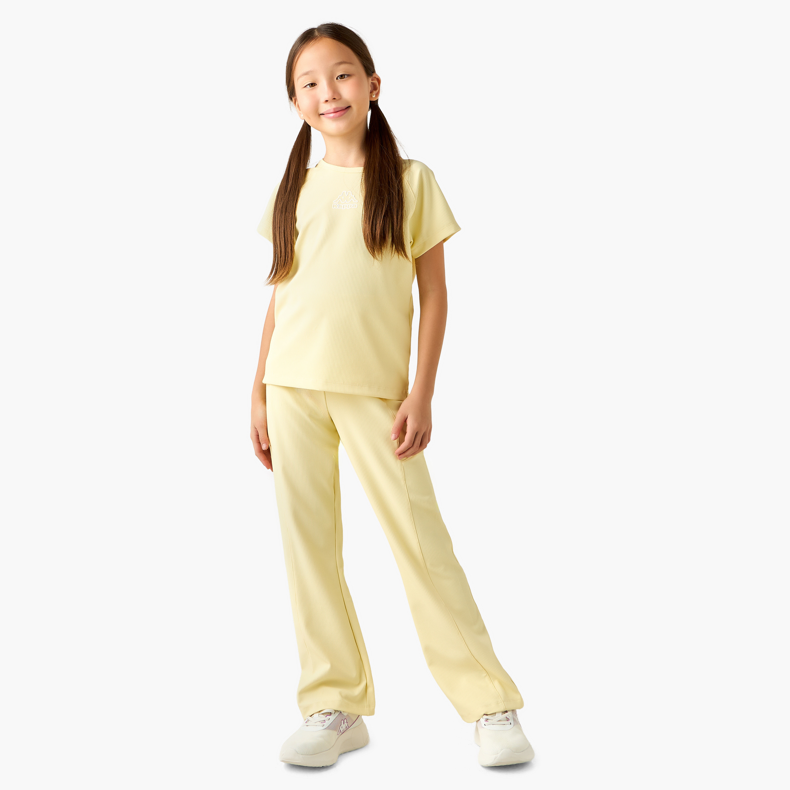 Kappa Crew Neck Short Raglan Sleeves T-shirt with Ribbed Texture-girls-clothing-tshirts-image-2
