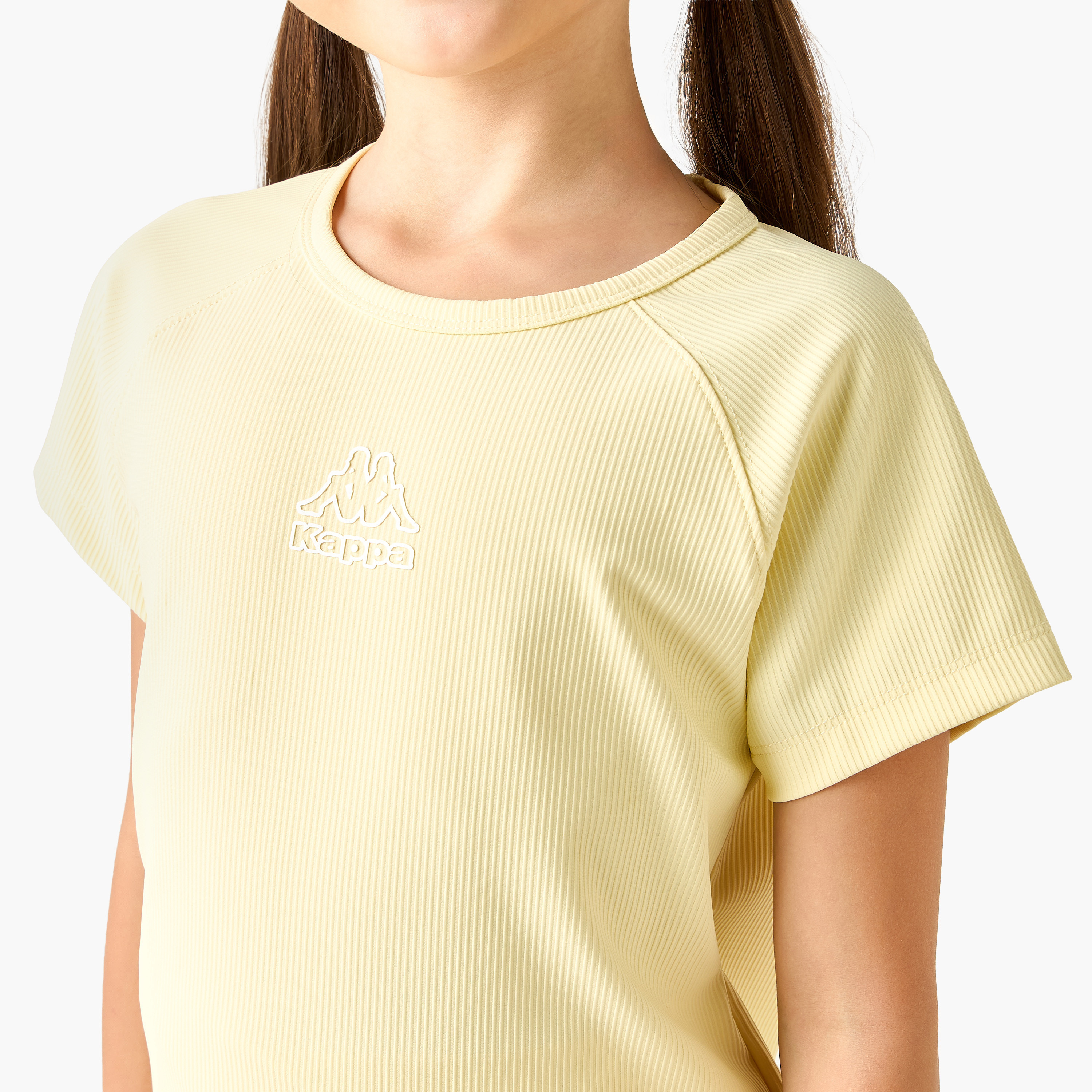 Kappa Crew Neck Short Raglan Sleeves T-shirt with Ribbed Texture-girls-clothing-tshirts-image-5