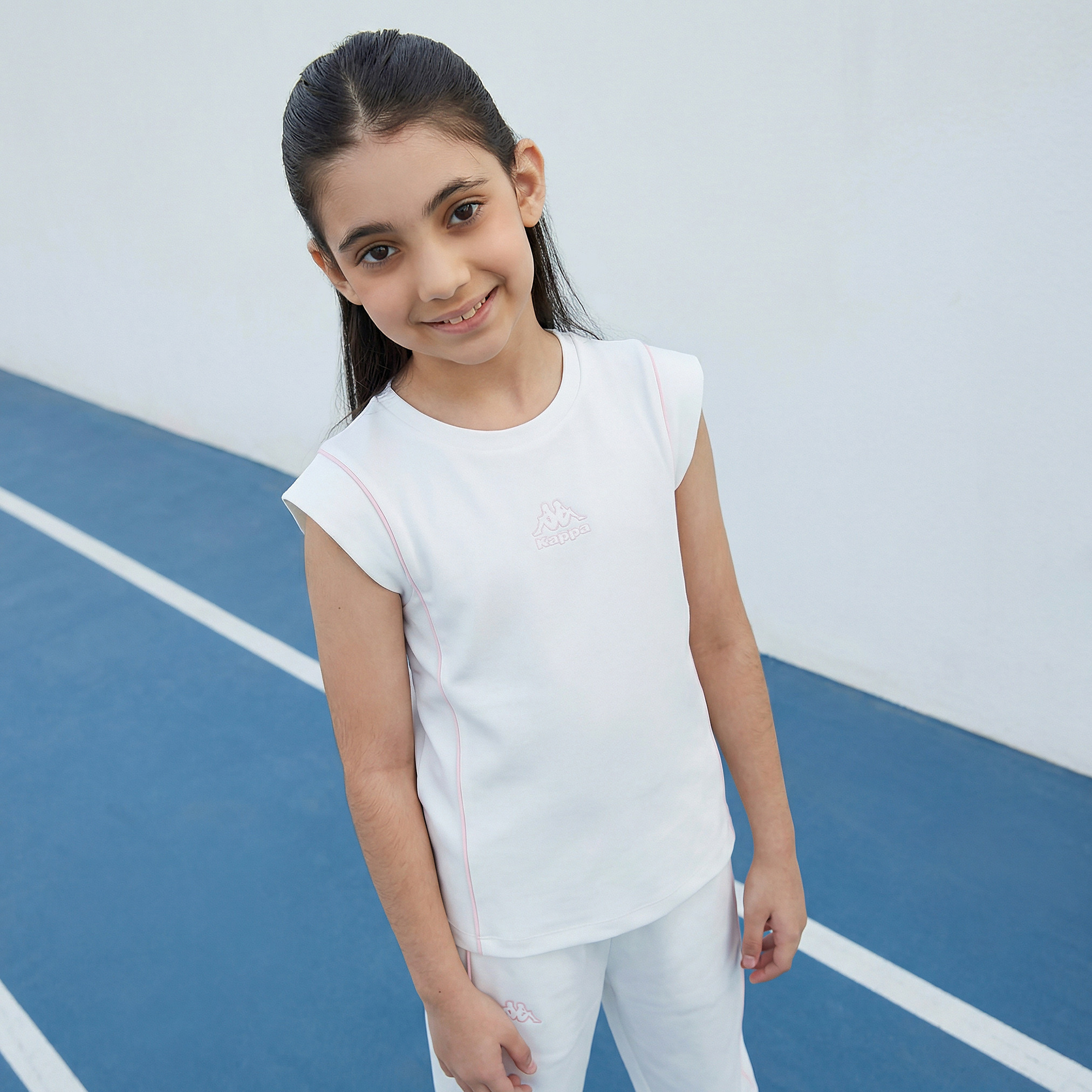 Kappa Cap Sleeves T-shirt with Logo Print-girls-clothing-tshirts-image-1