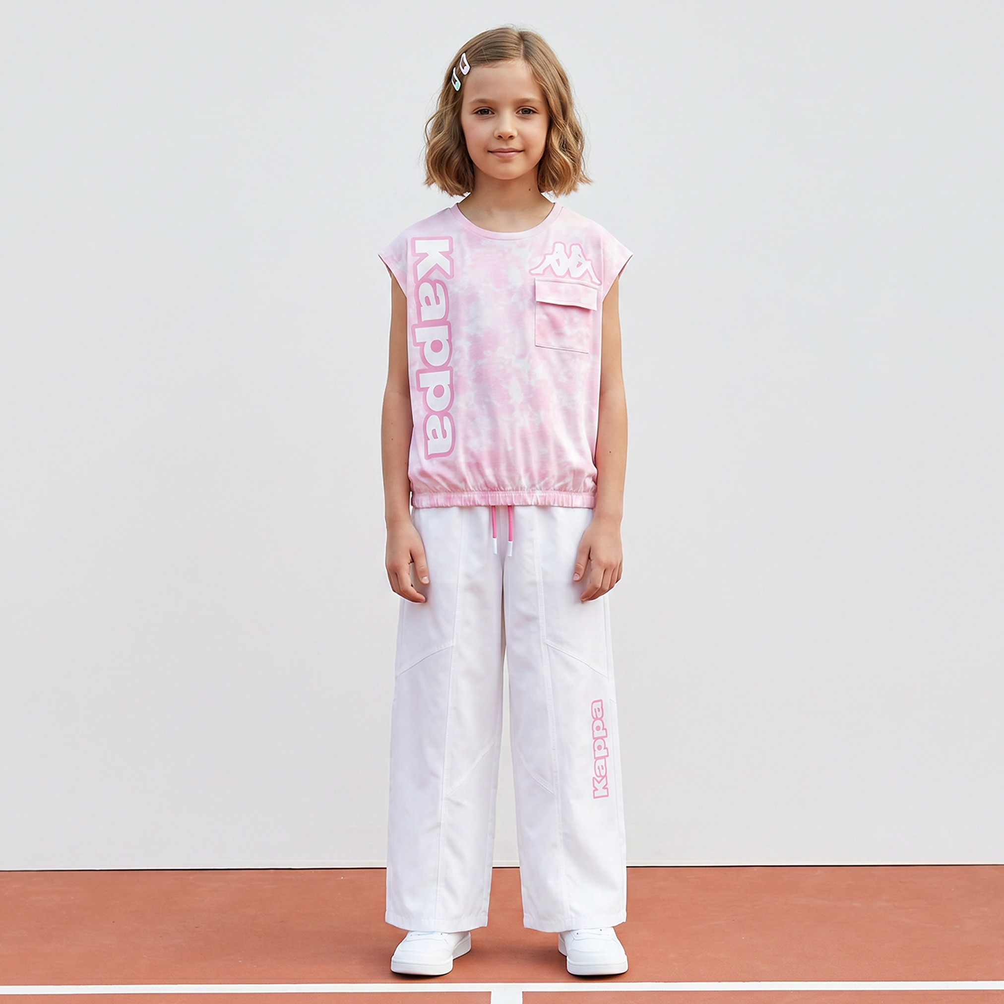 Kappa Crew Neck Sleeveless T-shirt with Logo Print-girls-clothing-tshirts-image-2