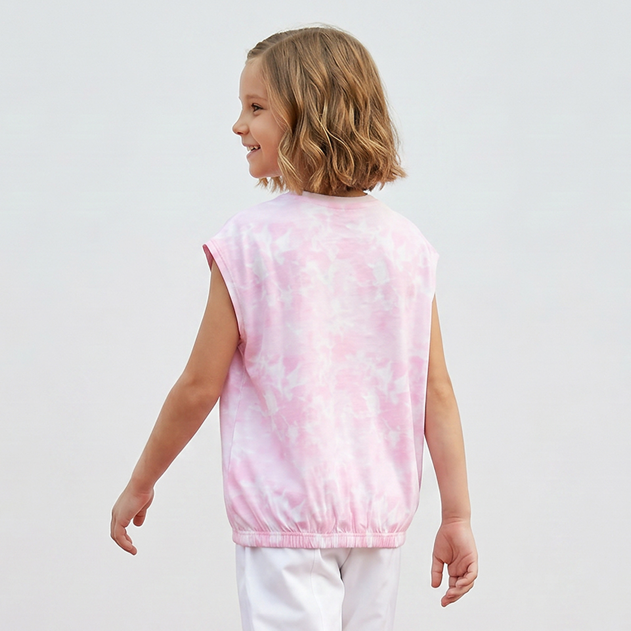Kappa Crew Neck Sleeveless T-shirt with Logo Print-girls-clothing-tshirts-image-3