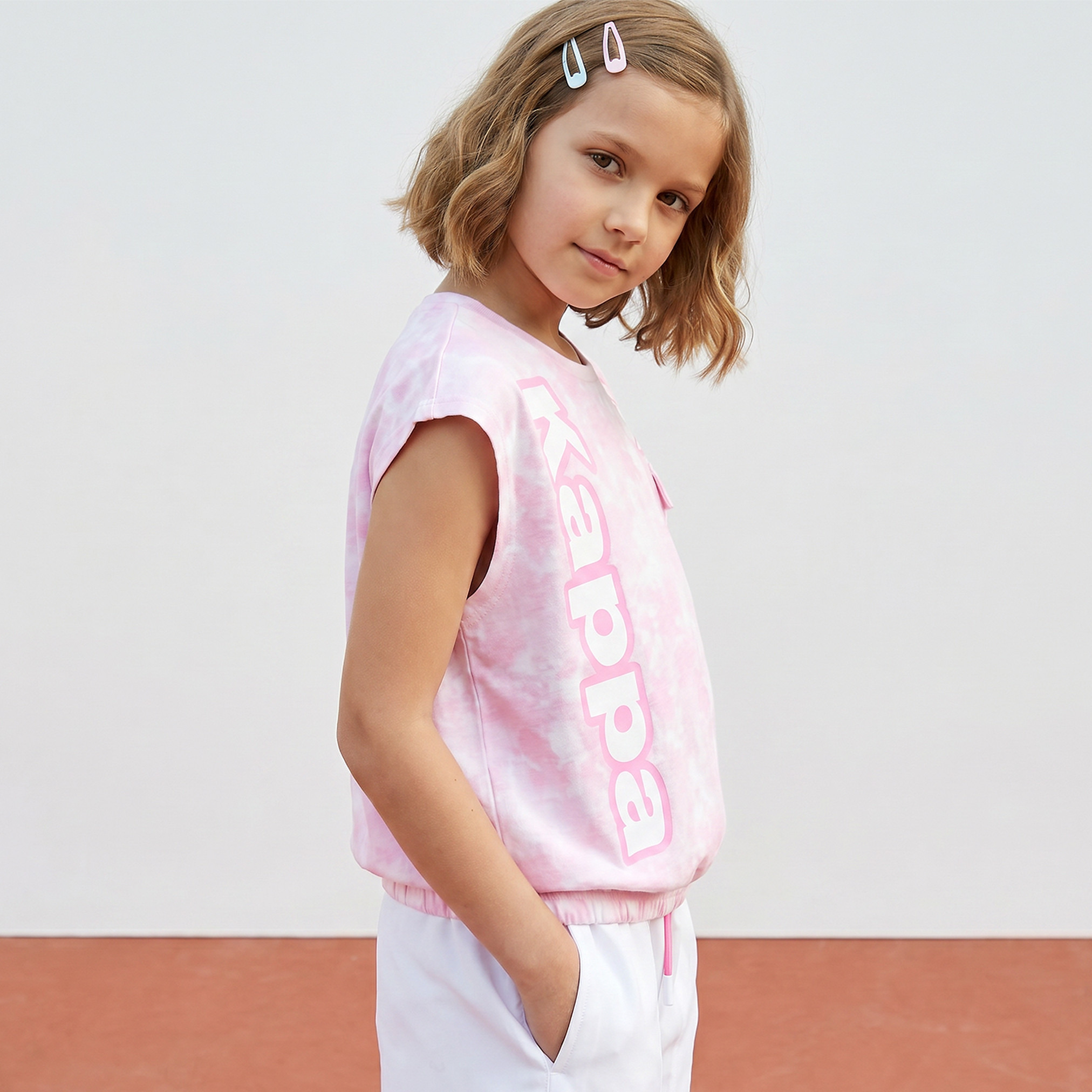 Kappa Crew Neck Sleeveless T-shirt with Logo Print-girls-clothing-tshirts-image-6