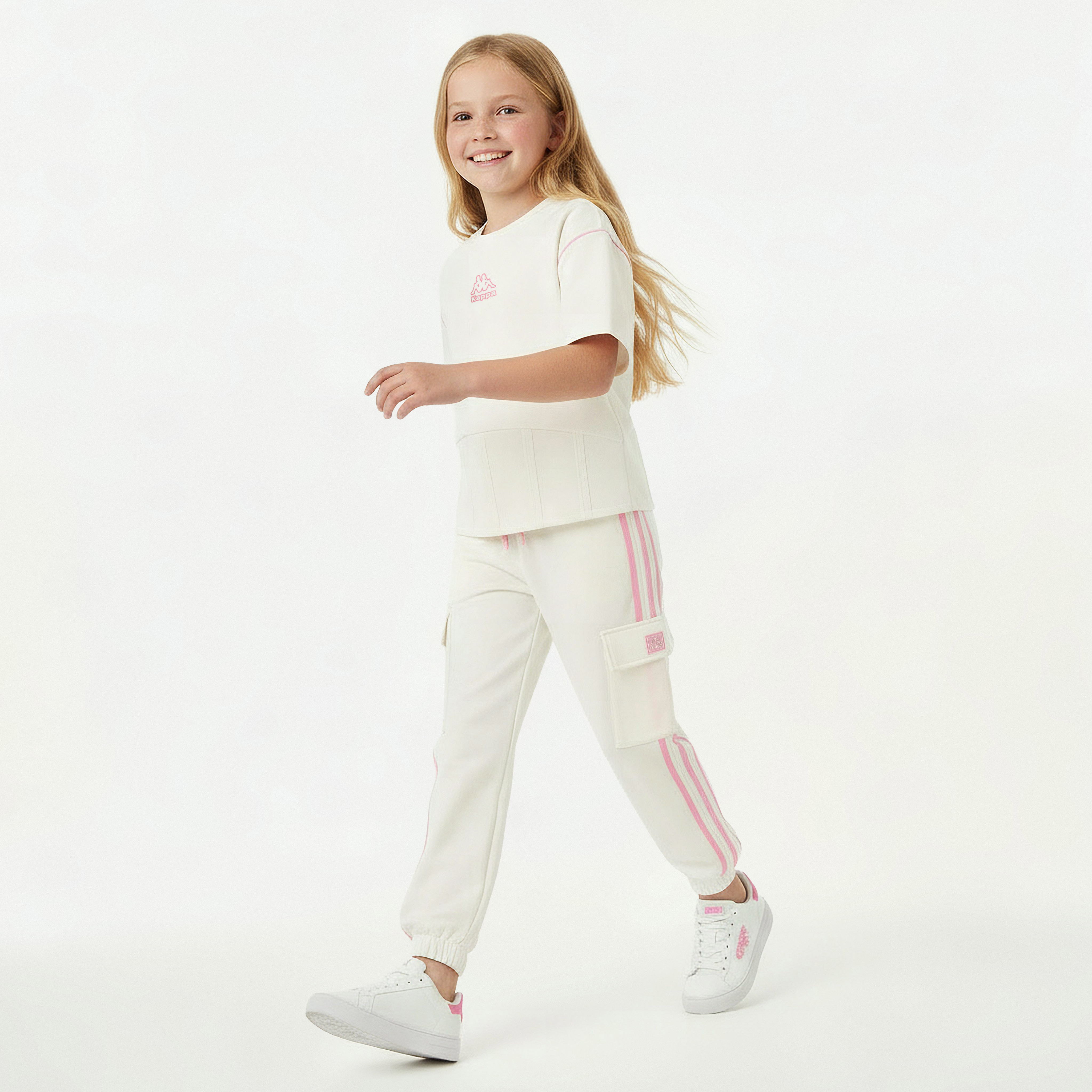 Kappa Crew Neck Short Sleeves T-shirt with Panel Detail-girls-clothing-tshirts-image-2