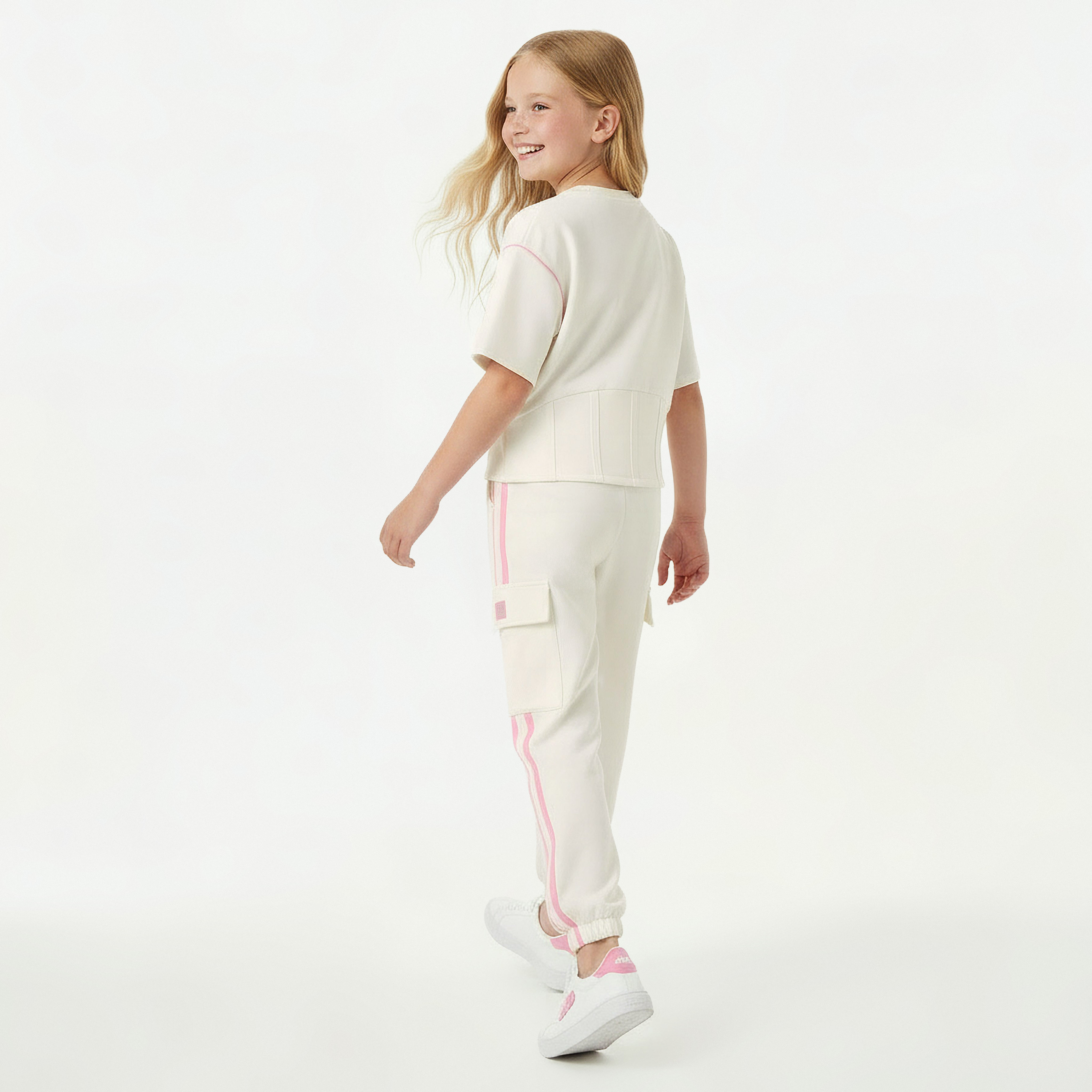 Kappa Crew Neck Short Sleeves T-shirt with Panel Detail-girls-clothing-tshirts-image-3
