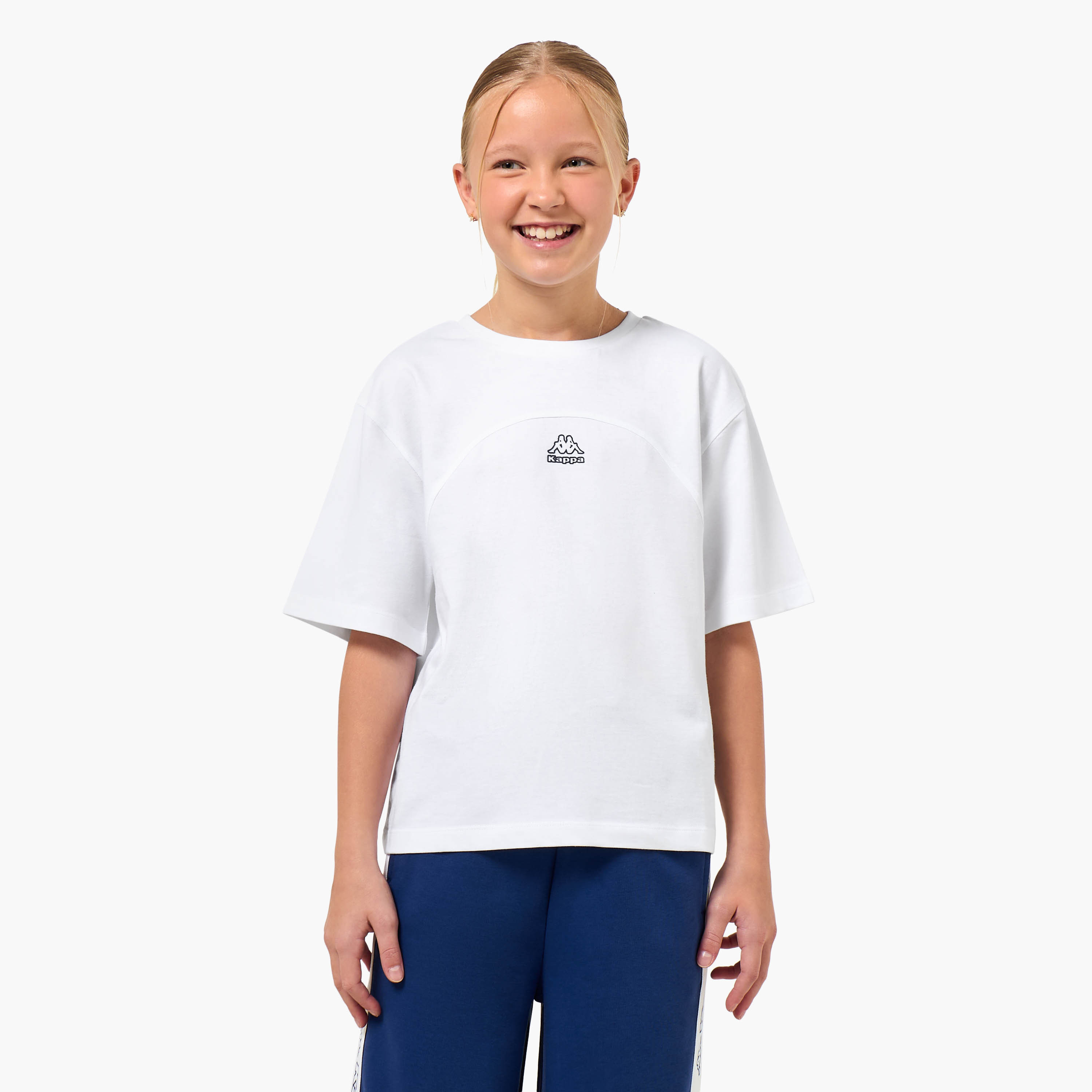Kappa Round Neck Short Sleeve T-shirt with Logo Print-girls-clothing-tshirts-image-1