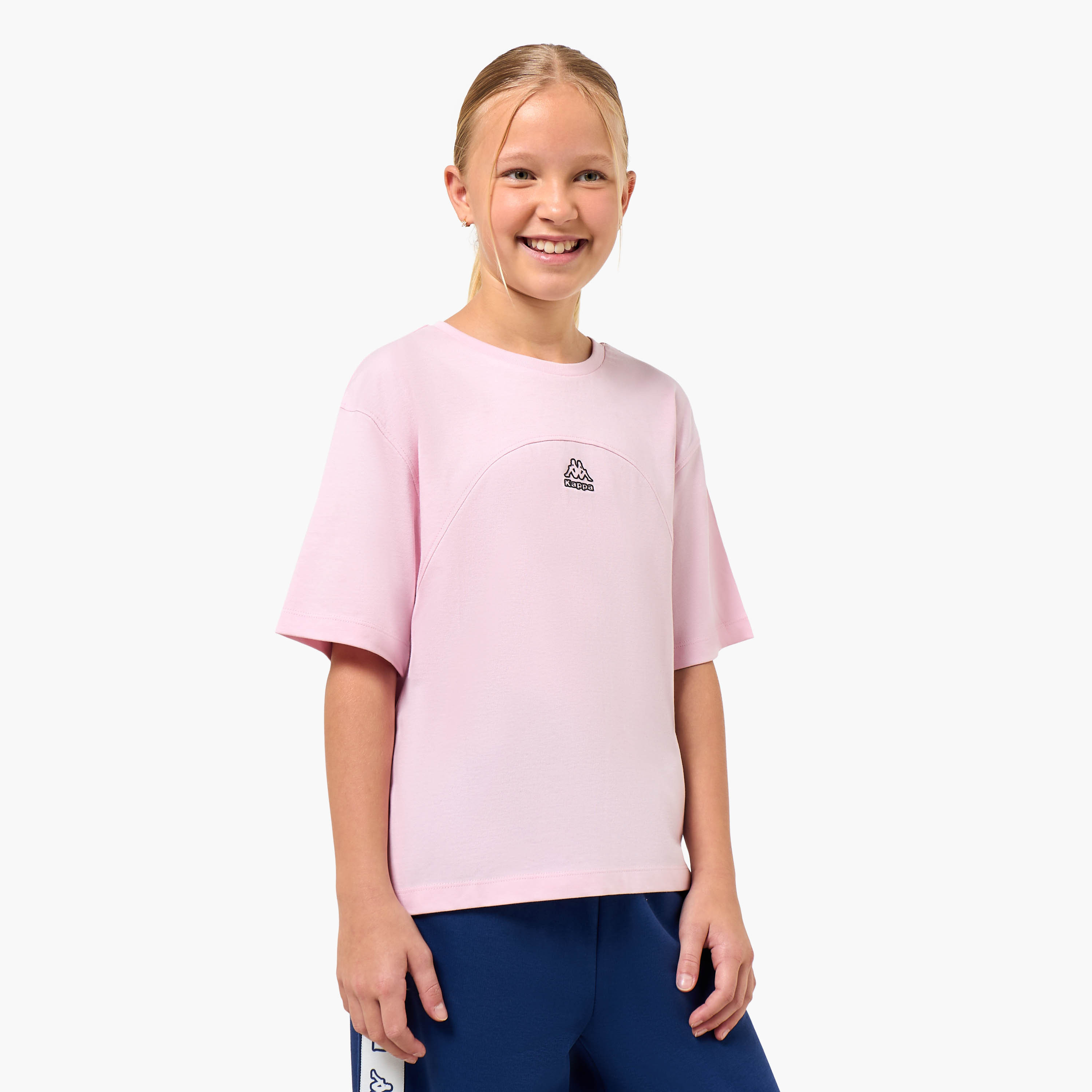 Kappa Crew Neck Short Sleeves T-shirt with Logo Print-girls-clothing-tshirts-image-1