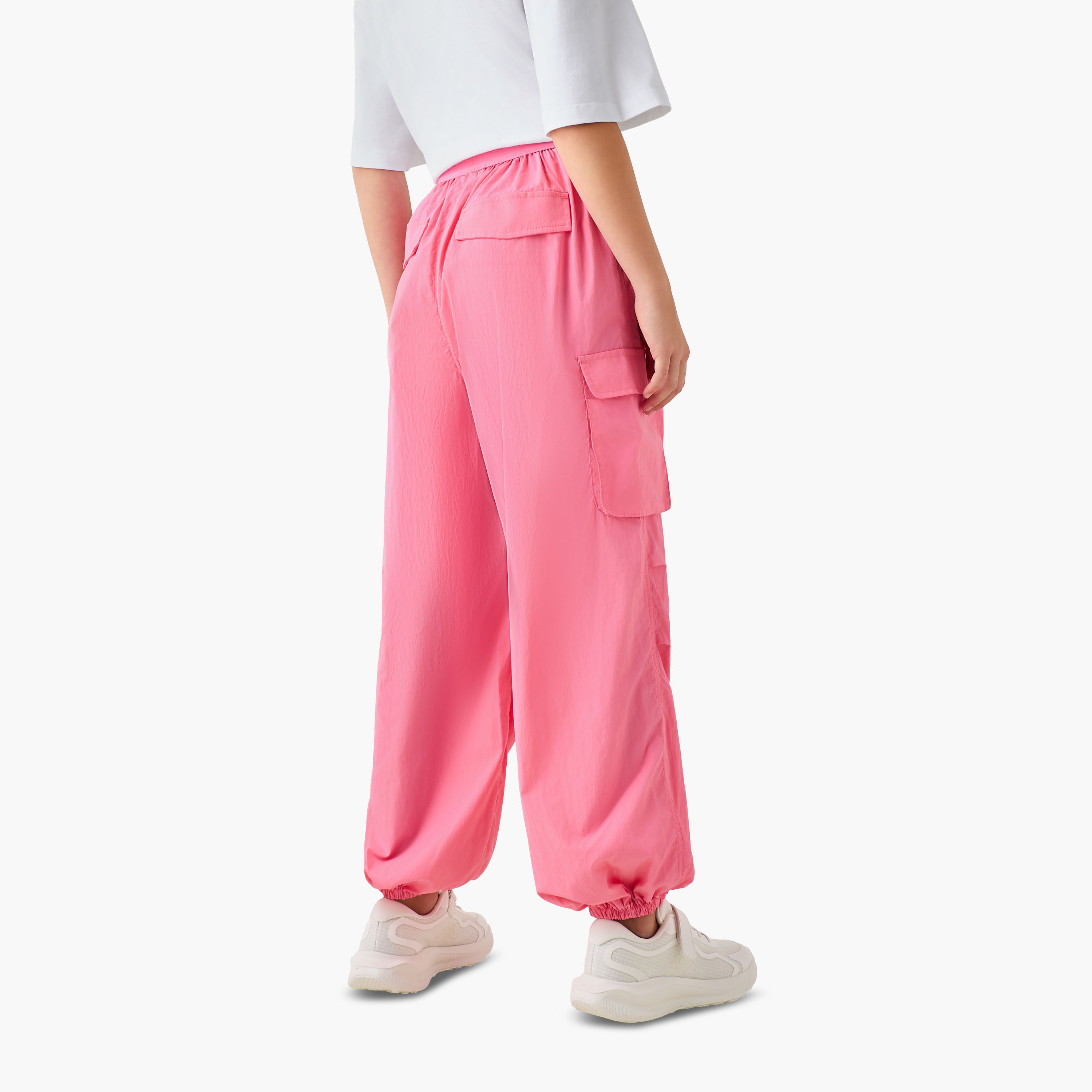 Kappa Elasticated Waist Joggers with Flap Pockets-girls-clothing-bottoms-joggersandtrackpants-image-3