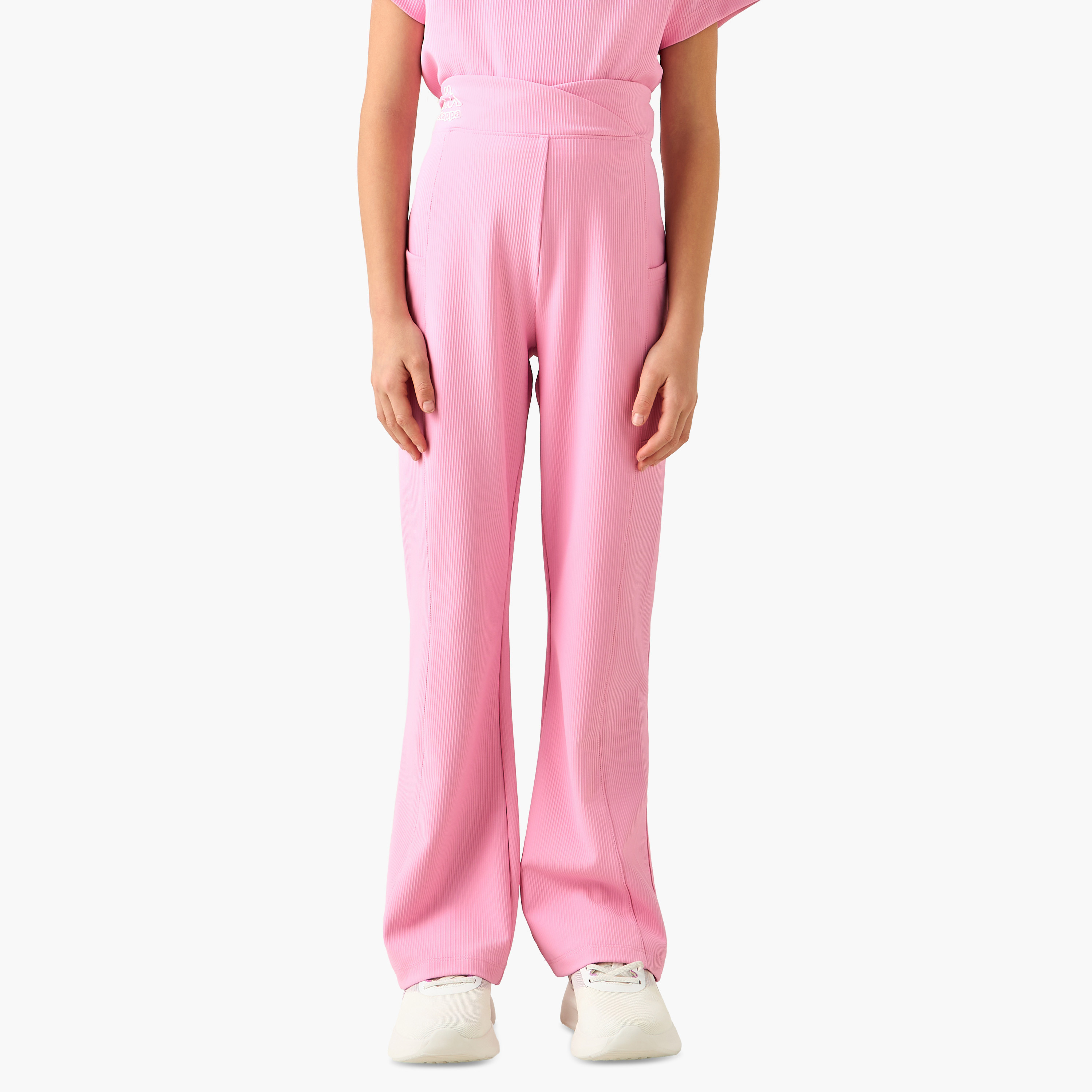 Kappa Flared Leggings with Ribbed Texture-girls-clothing-sportswear-bottoms-leggings-image-1