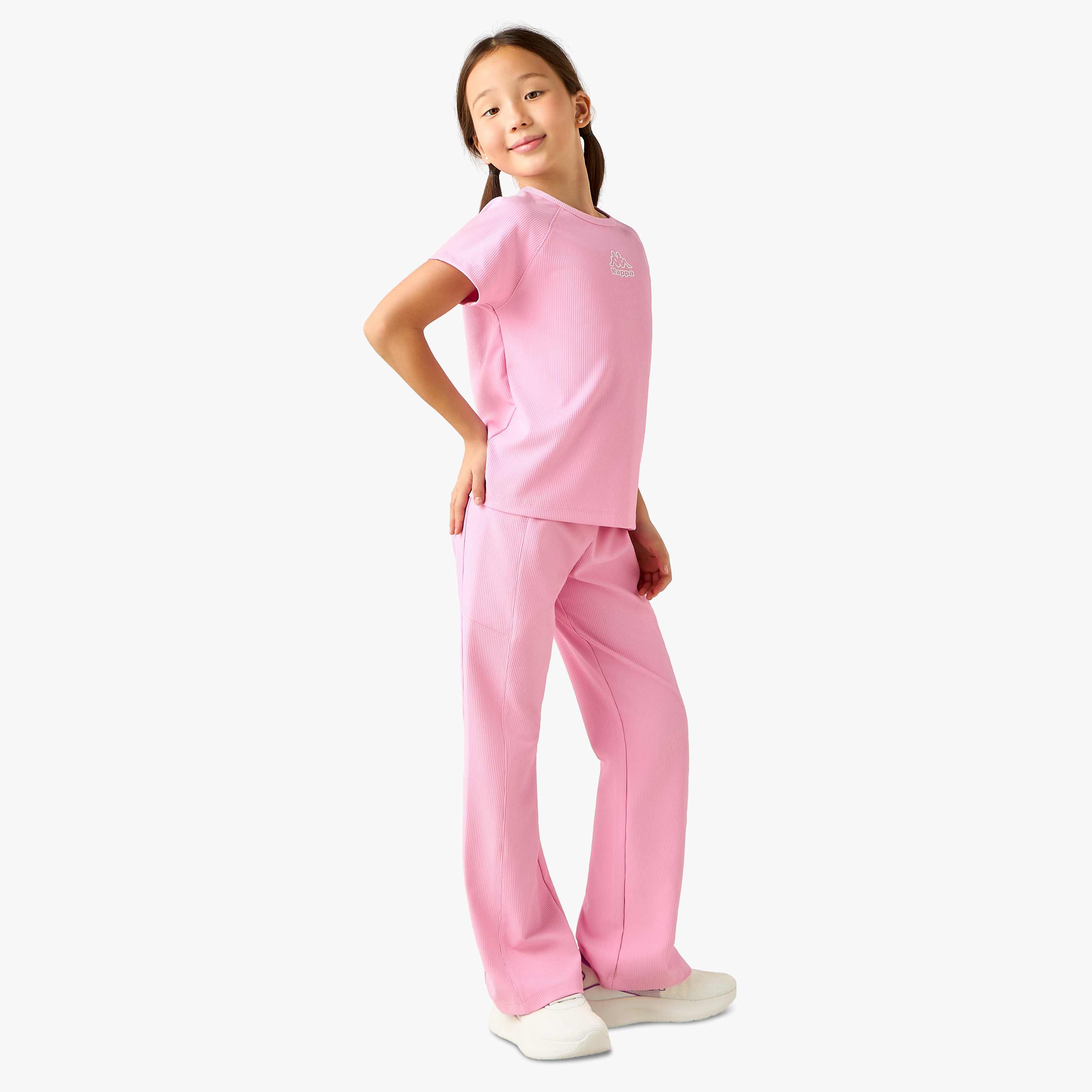 Kappa Flared Leggings with Ribbed Texture-girls-clothing-sportswear-bottoms-leggings-image-6