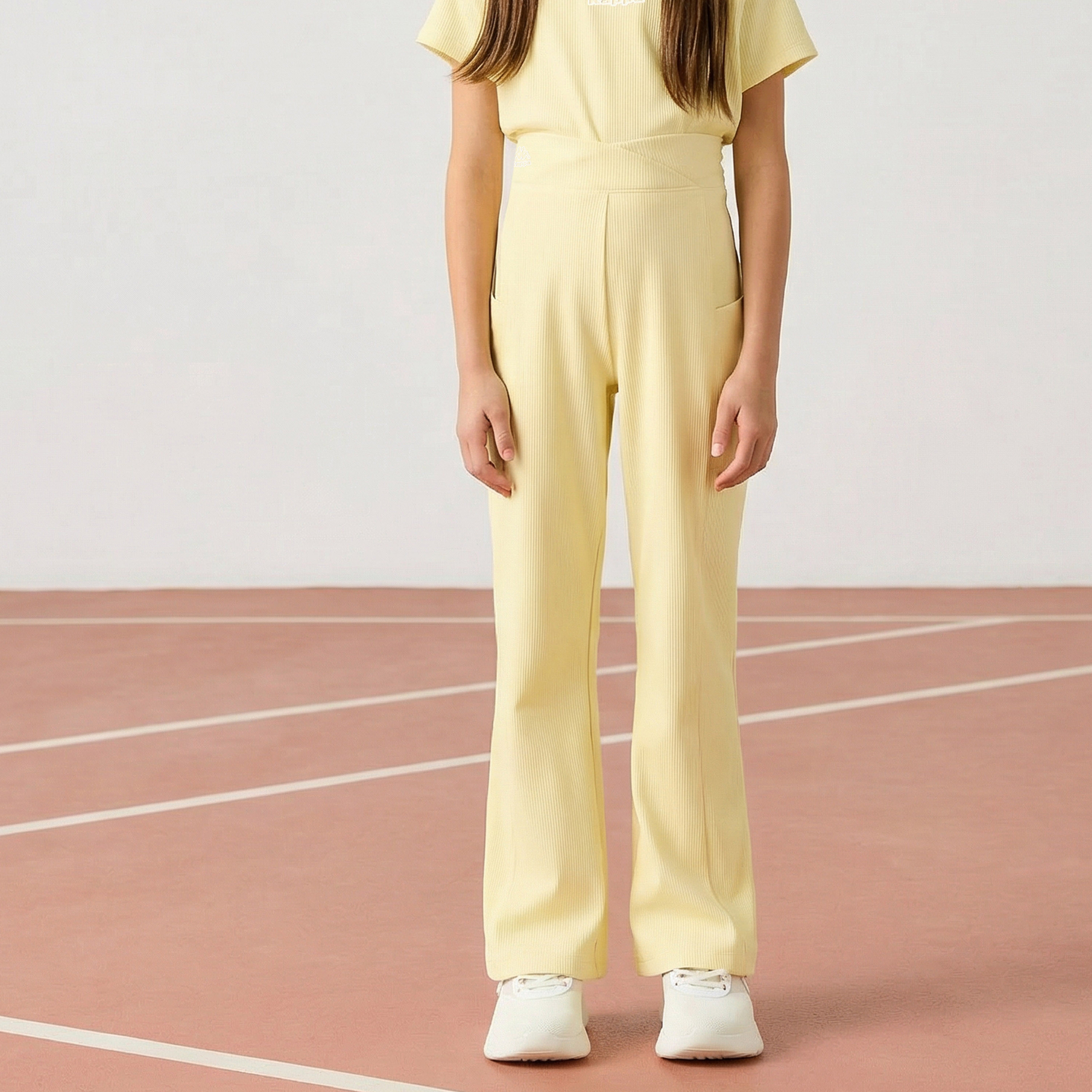 Kappa Flared Leggings with Ribbed Texture-girls-clothing-sportswear-bottoms-leggings-image-1