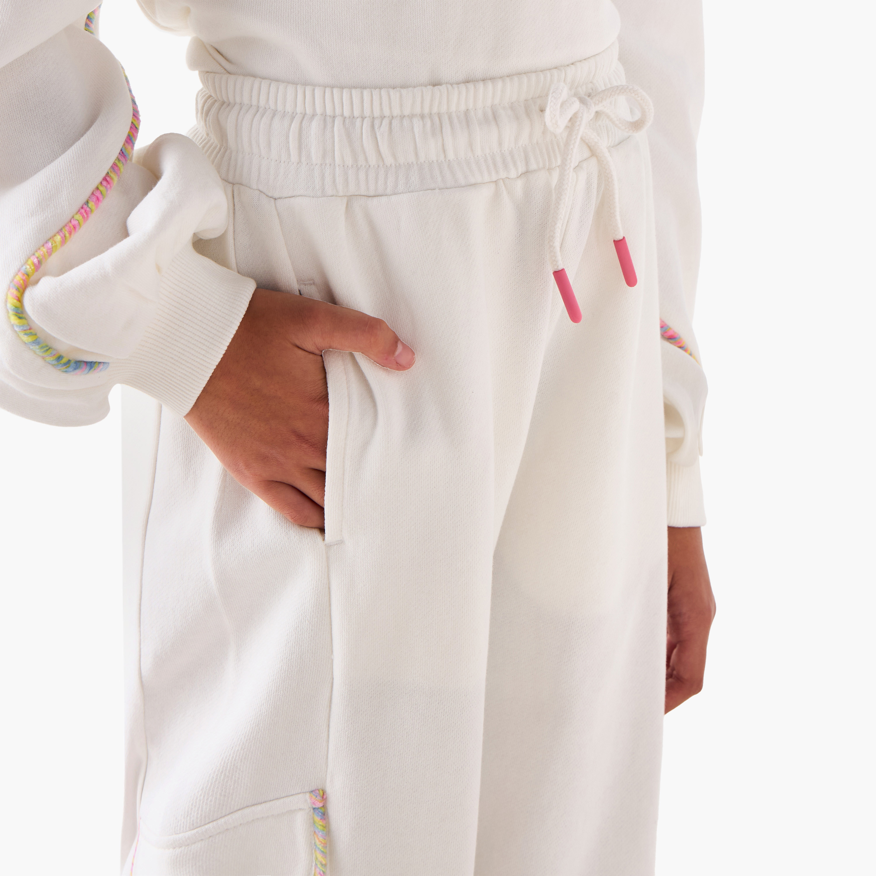 Kappa Elasticated Drawstring Waist Track Pants with Logo Print-girls-clothing-bottoms-joggersandtrackpants-image-4