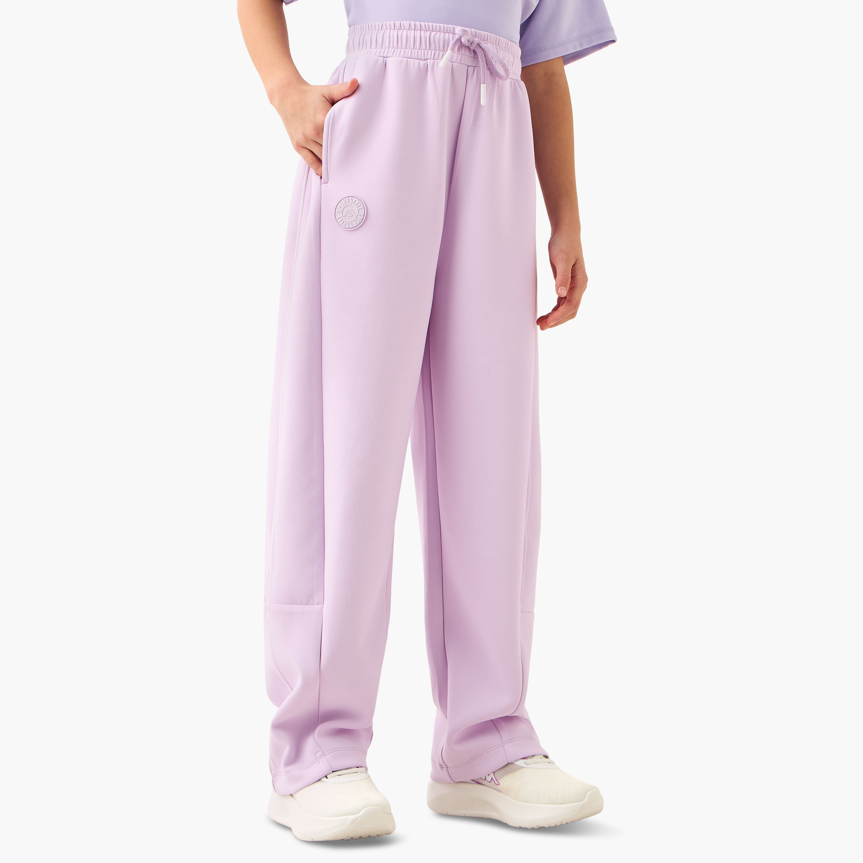 Kappa Elasticated Drawstring Waist Joggers with Pockets-girls-clothing-bottoms-joggersandtrackpants-image-1