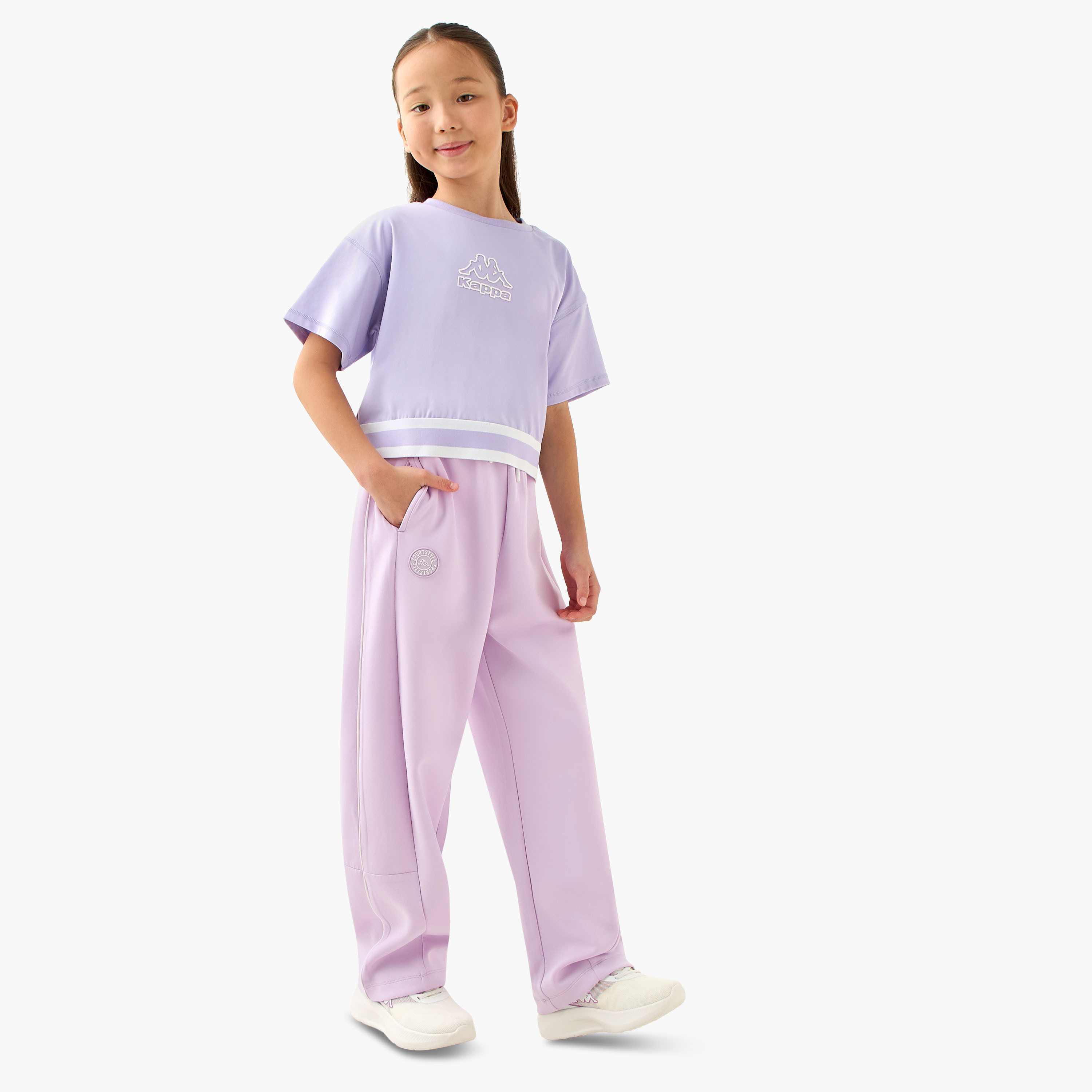 Kappa Elasticated Drawstring Waist Joggers with Pockets-girls-clothing-bottoms-joggersandtrackpants-image-2