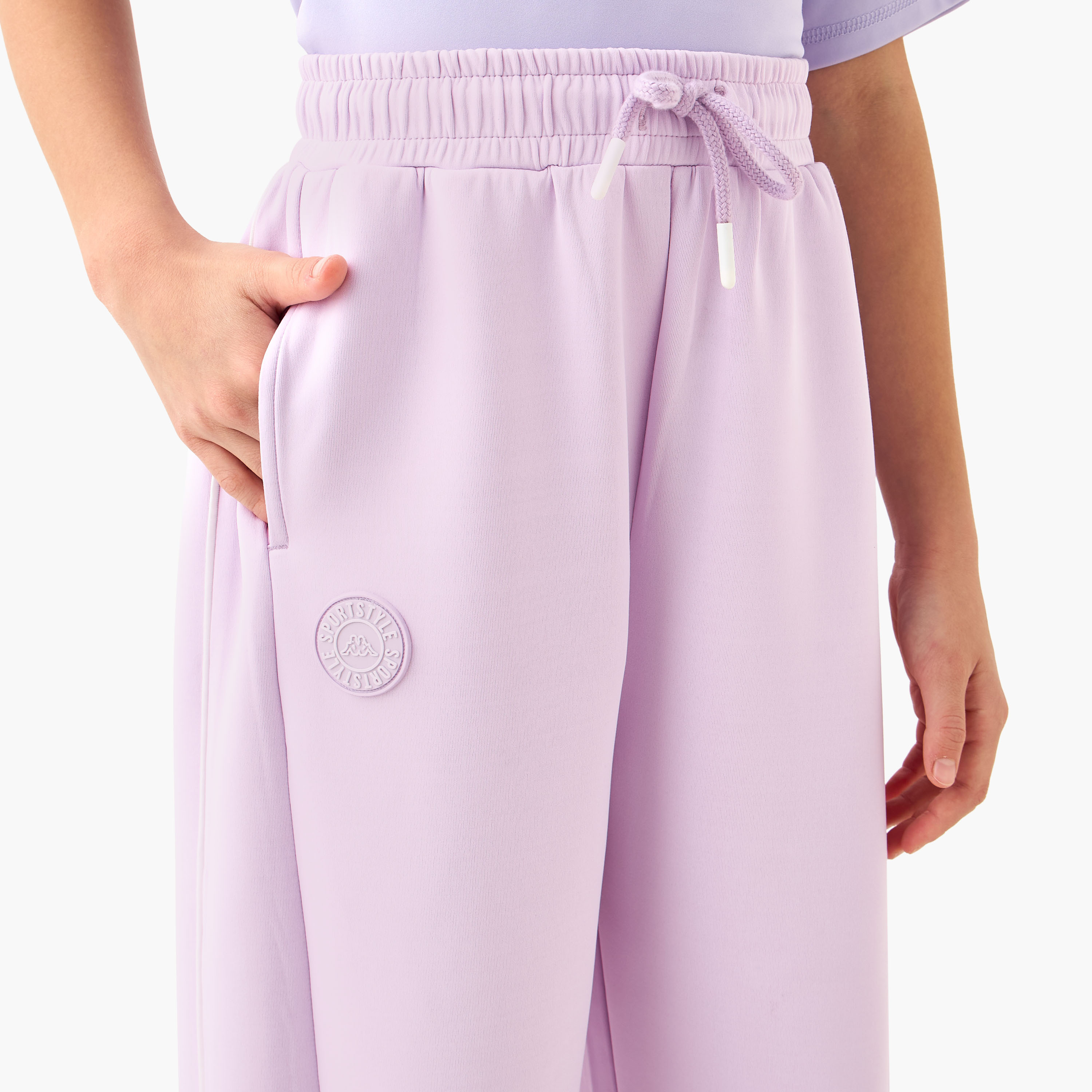 Kappa Elasticated Drawstring Waist Joggers with Pockets-girls-clothing-bottoms-joggersandtrackpants-image-4