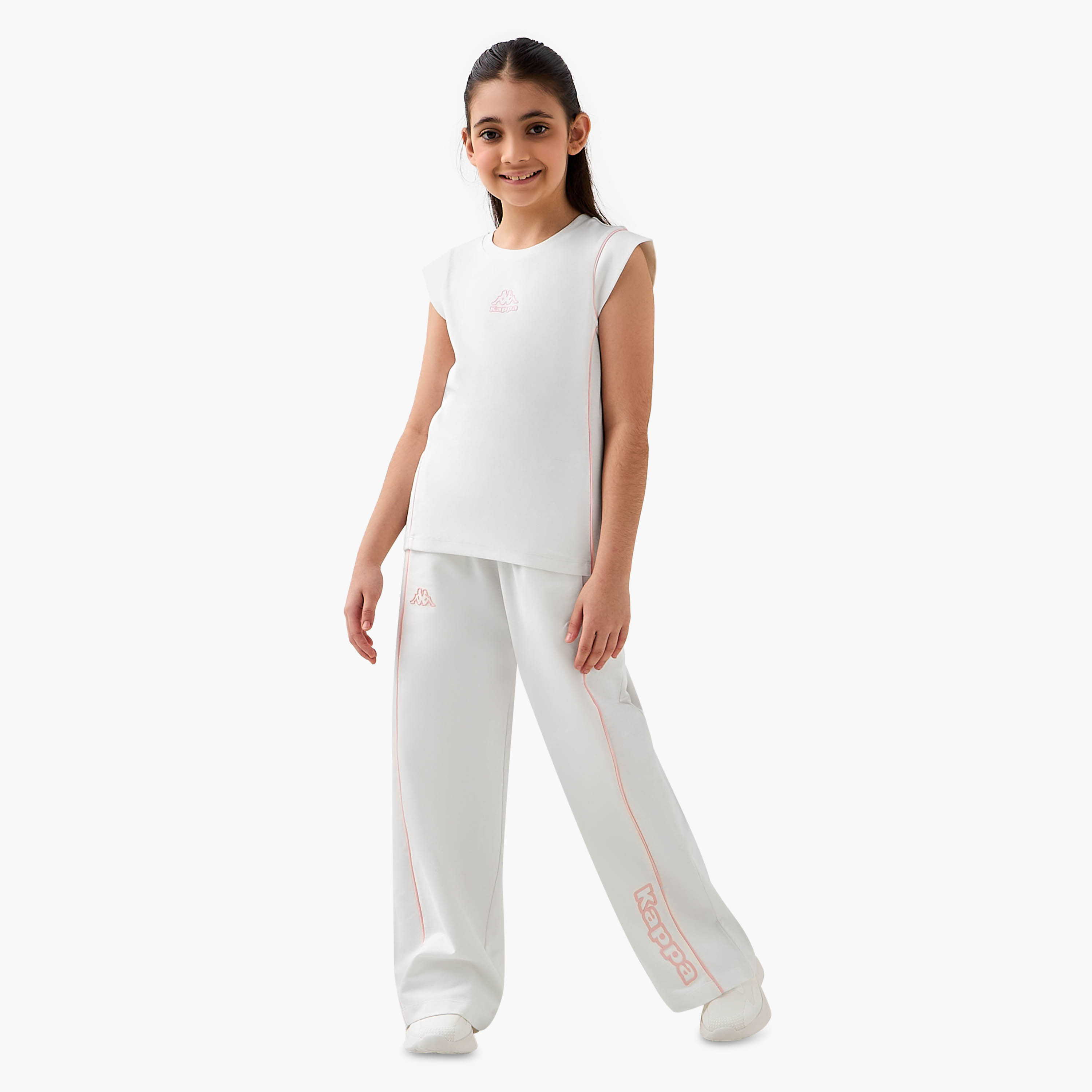 Kappa Elastic Waist Track Pants with Panel Detail-girls-clothing-bottoms-joggersandtrackpants-image-2