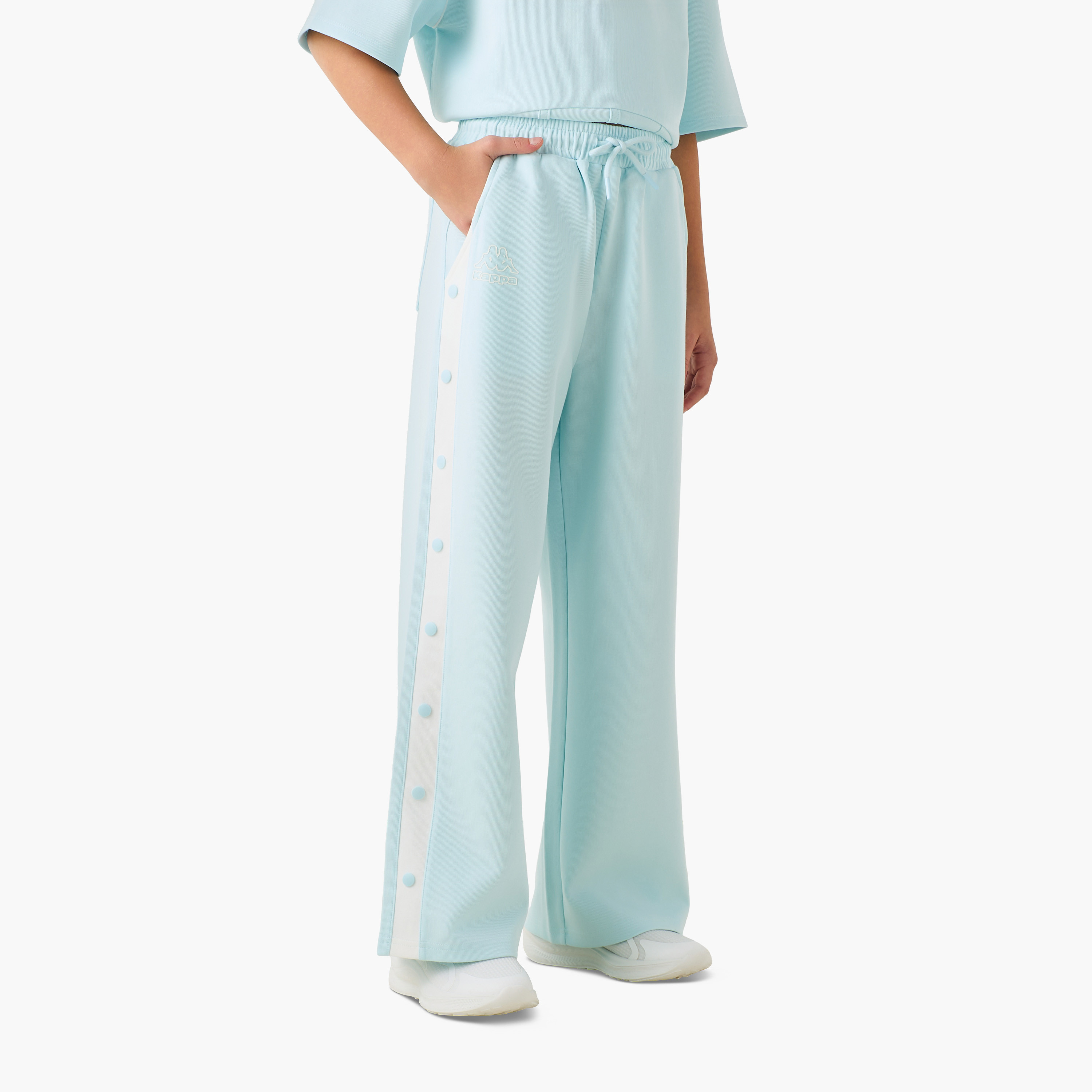 Kappa Drawstring Waist Track Pants with Pockets-girls-clothing-bottoms-joggersandtrackpants-image-1